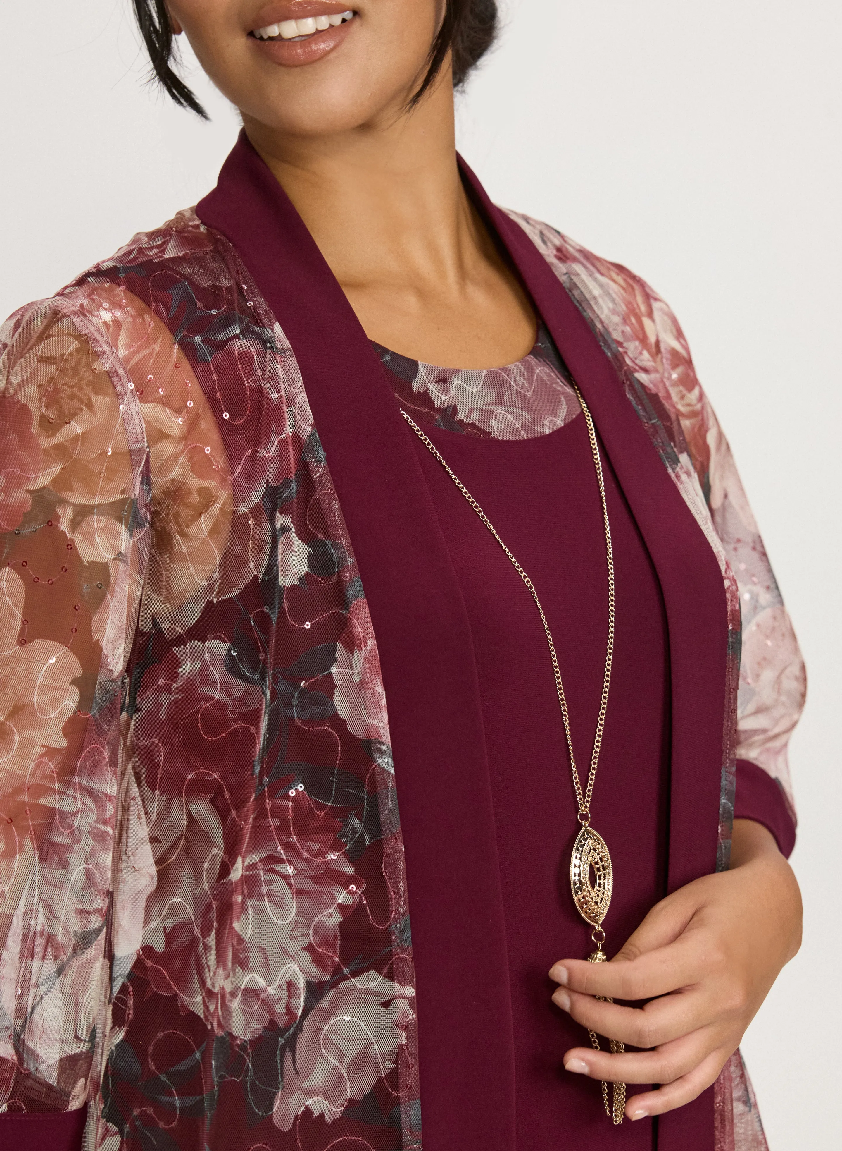 Floral Mesh Jacket & Dress Set sold by Laura product image thumbnail 5