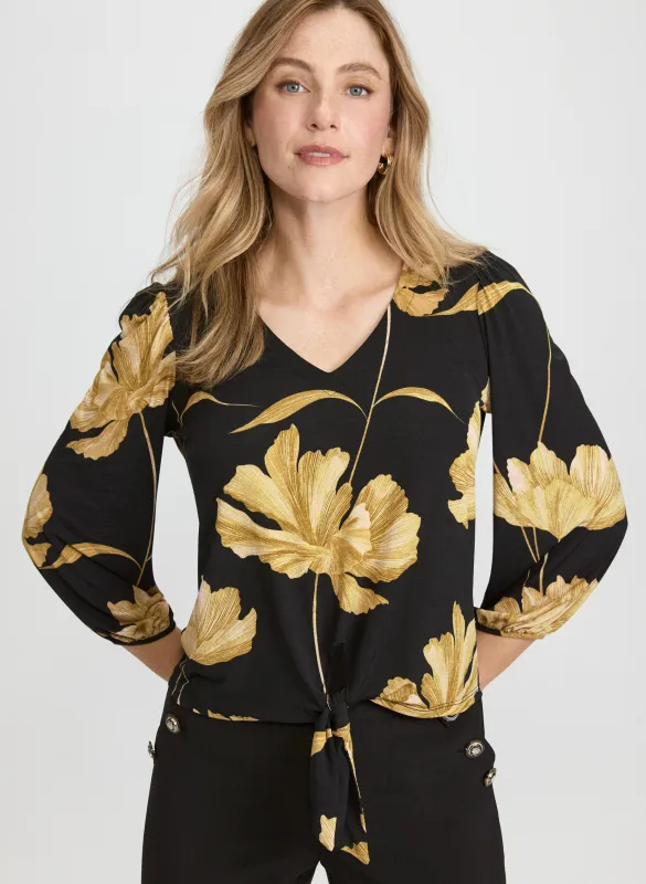 Floral Tied-Hem Top sold by Laura