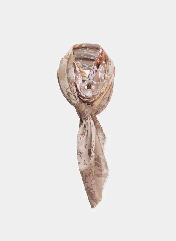 Leaf Print Scarf sold by Laura