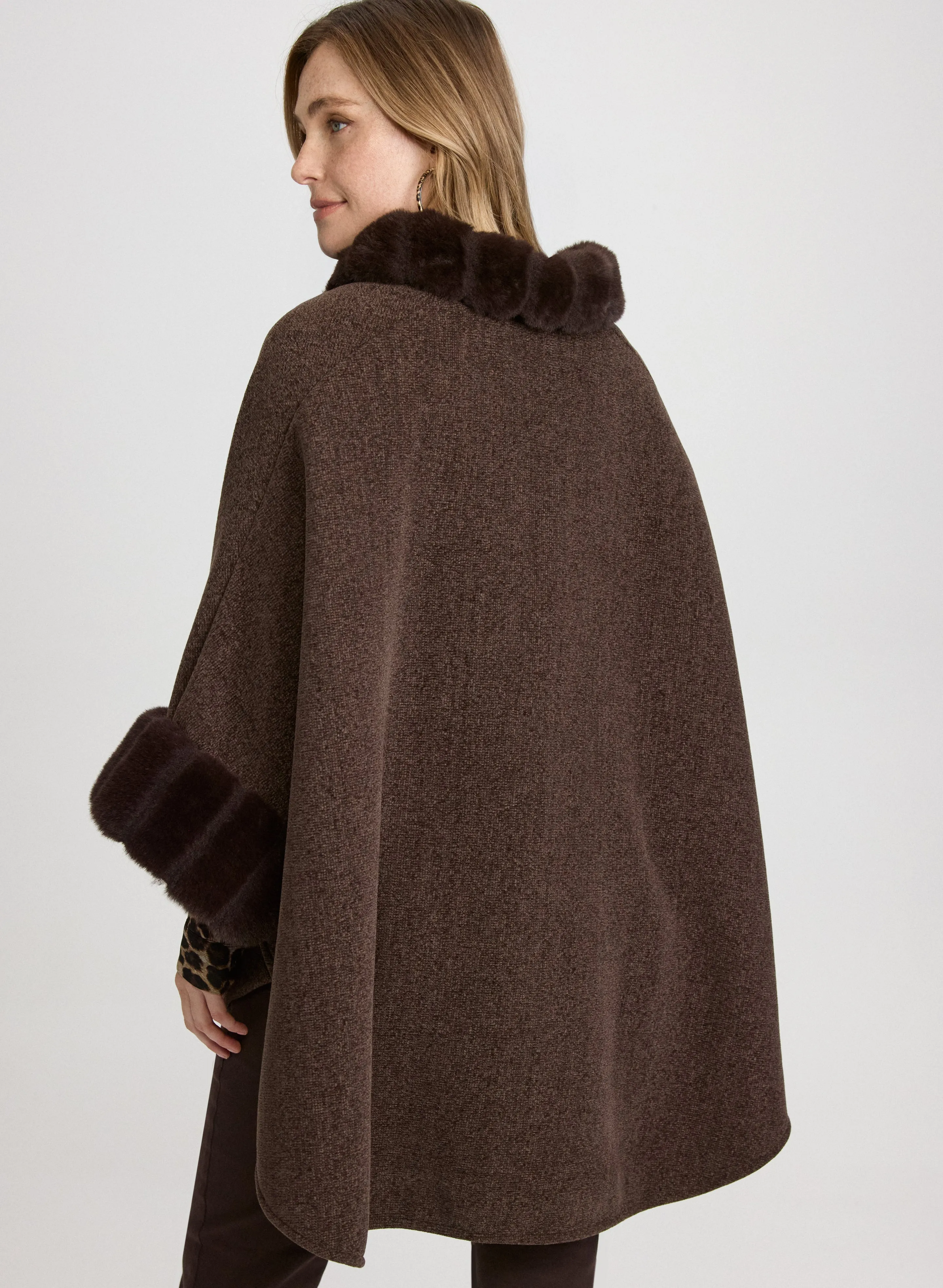Faux Fur Trim Poncho sold by Laura product image thumbnail 4