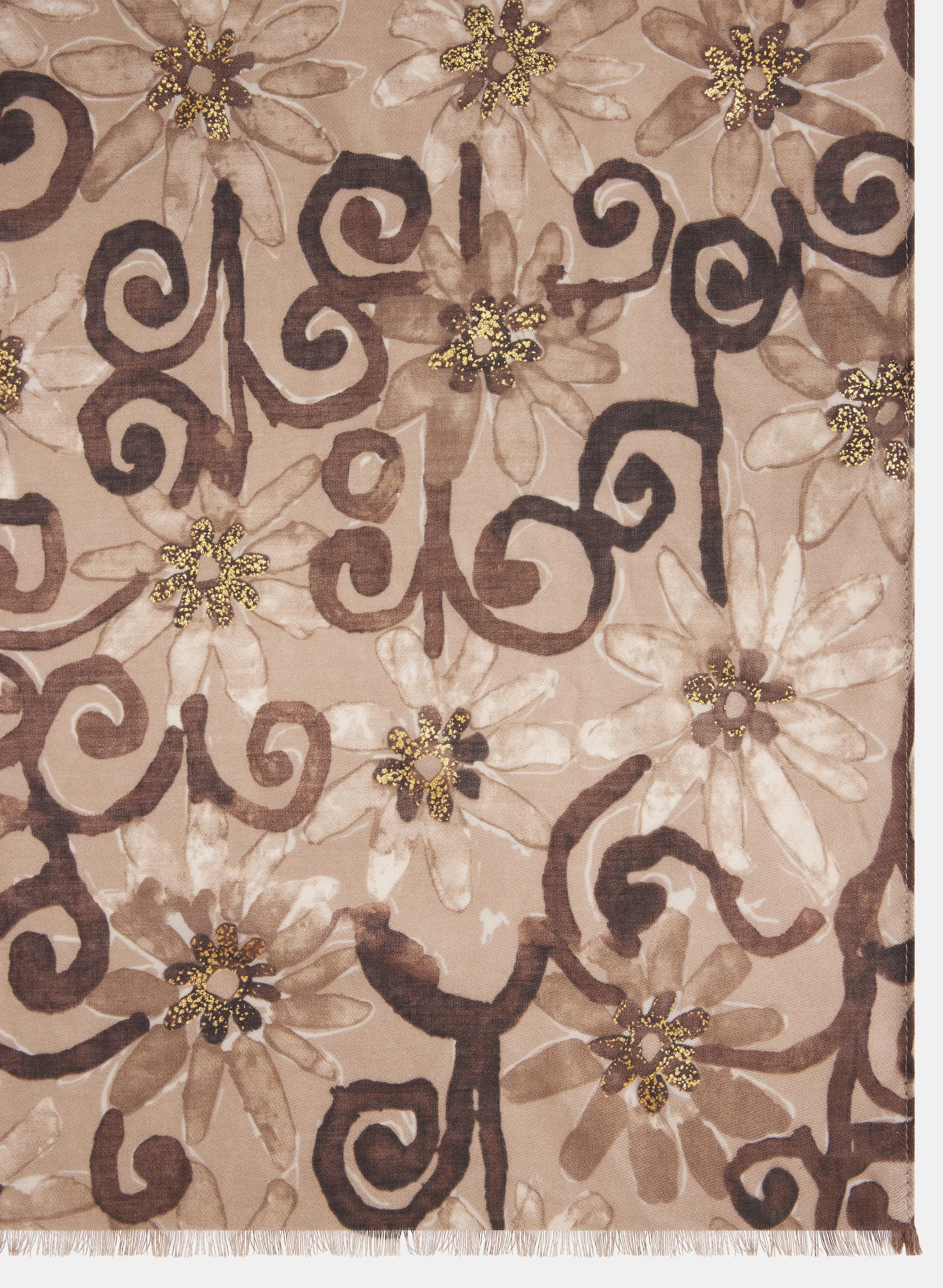 Metallic Floral Print Scarf sold by Laura product image thumbnail 3