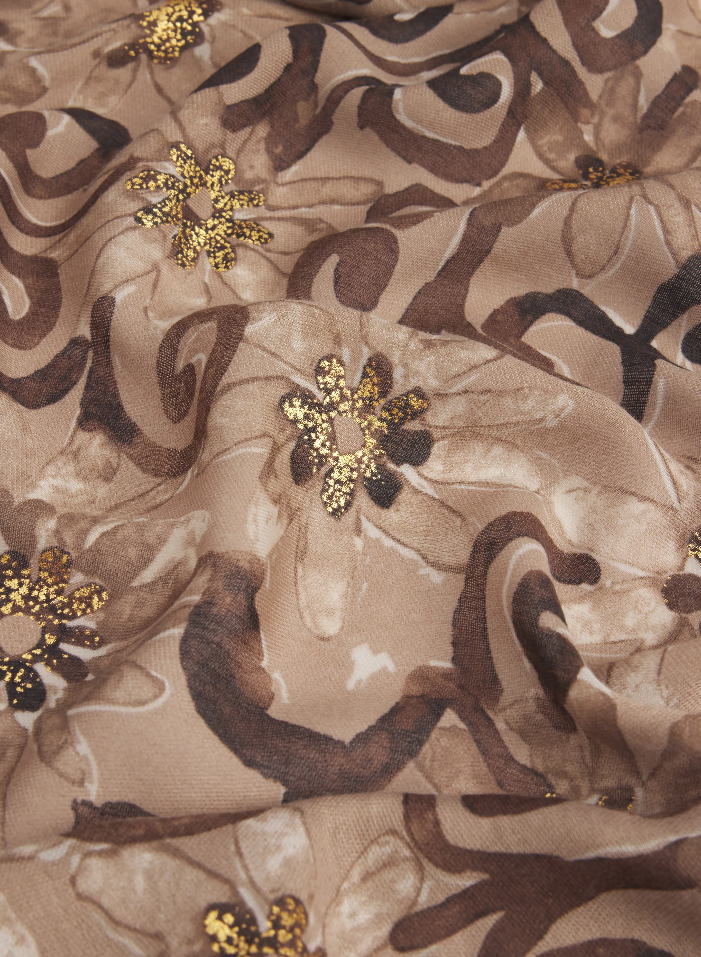 Metallic Floral Print Scarf sold by Laura product image thumbnail 2