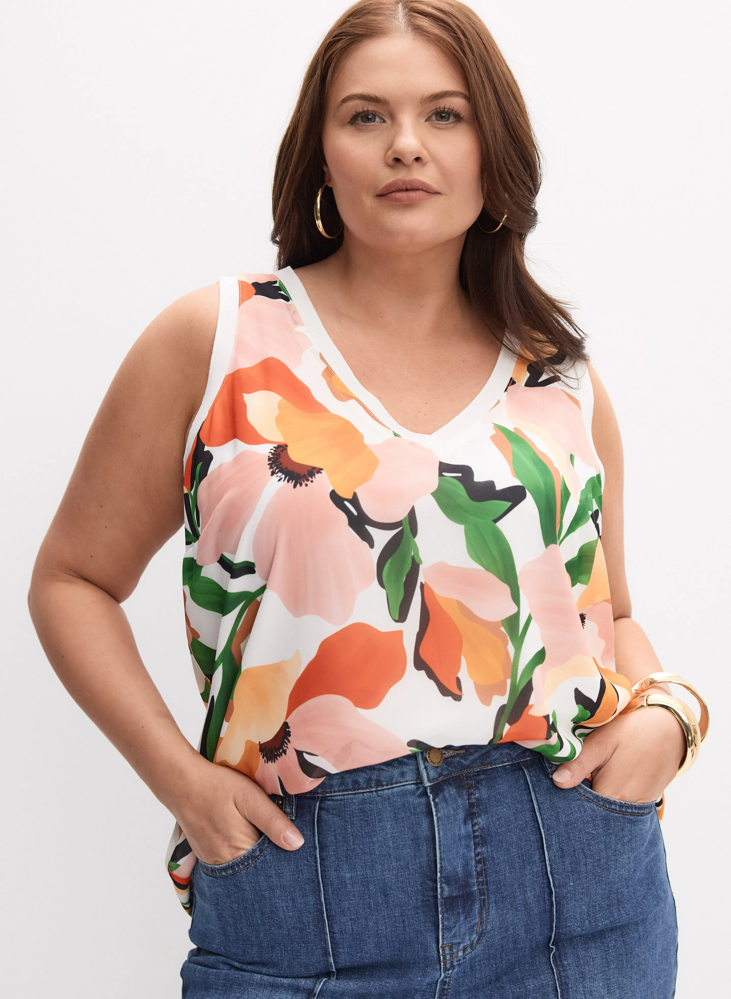 Melanie Lyne - Sleeveless Floral Blouse sold by Laura