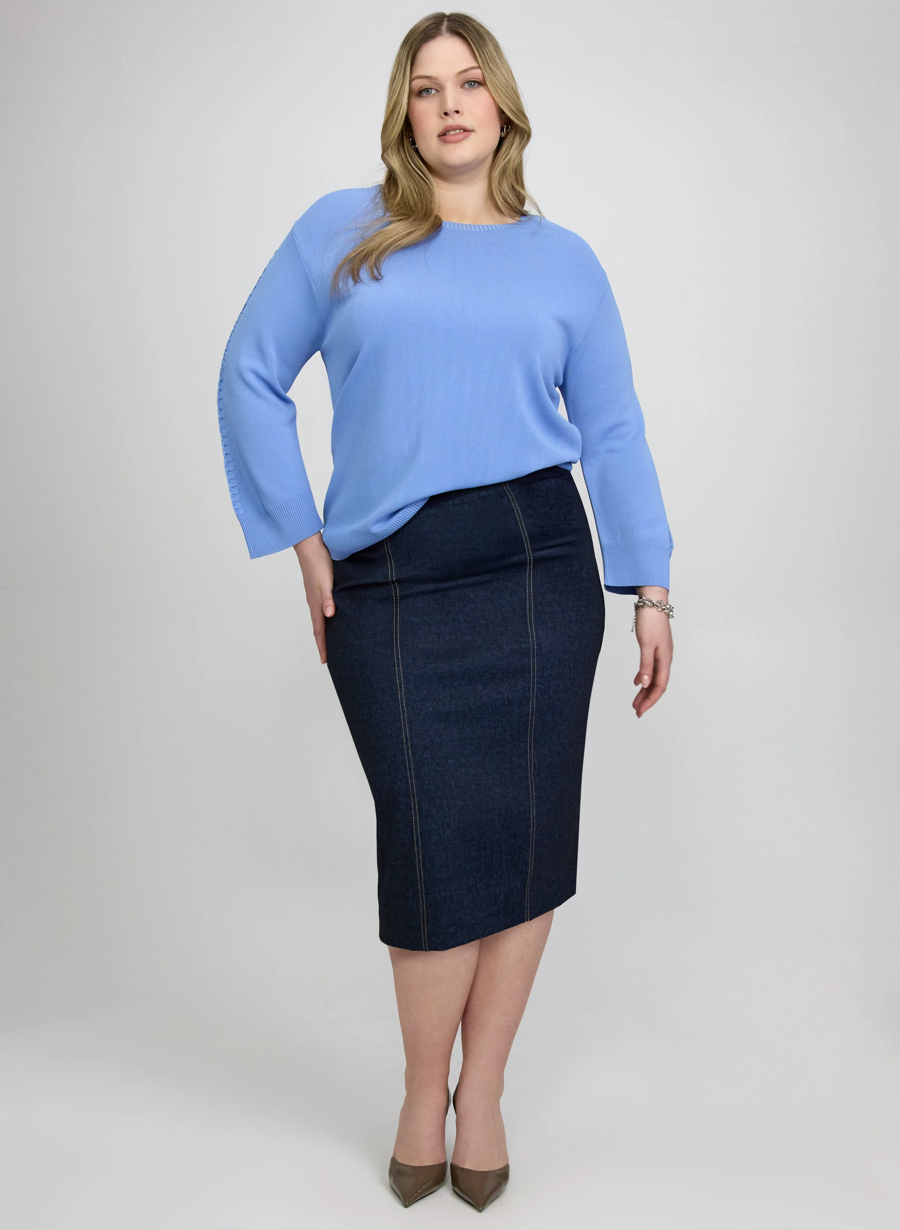 Contrast Seam Pencil Skirt sold by Laura product image thumbnail 4