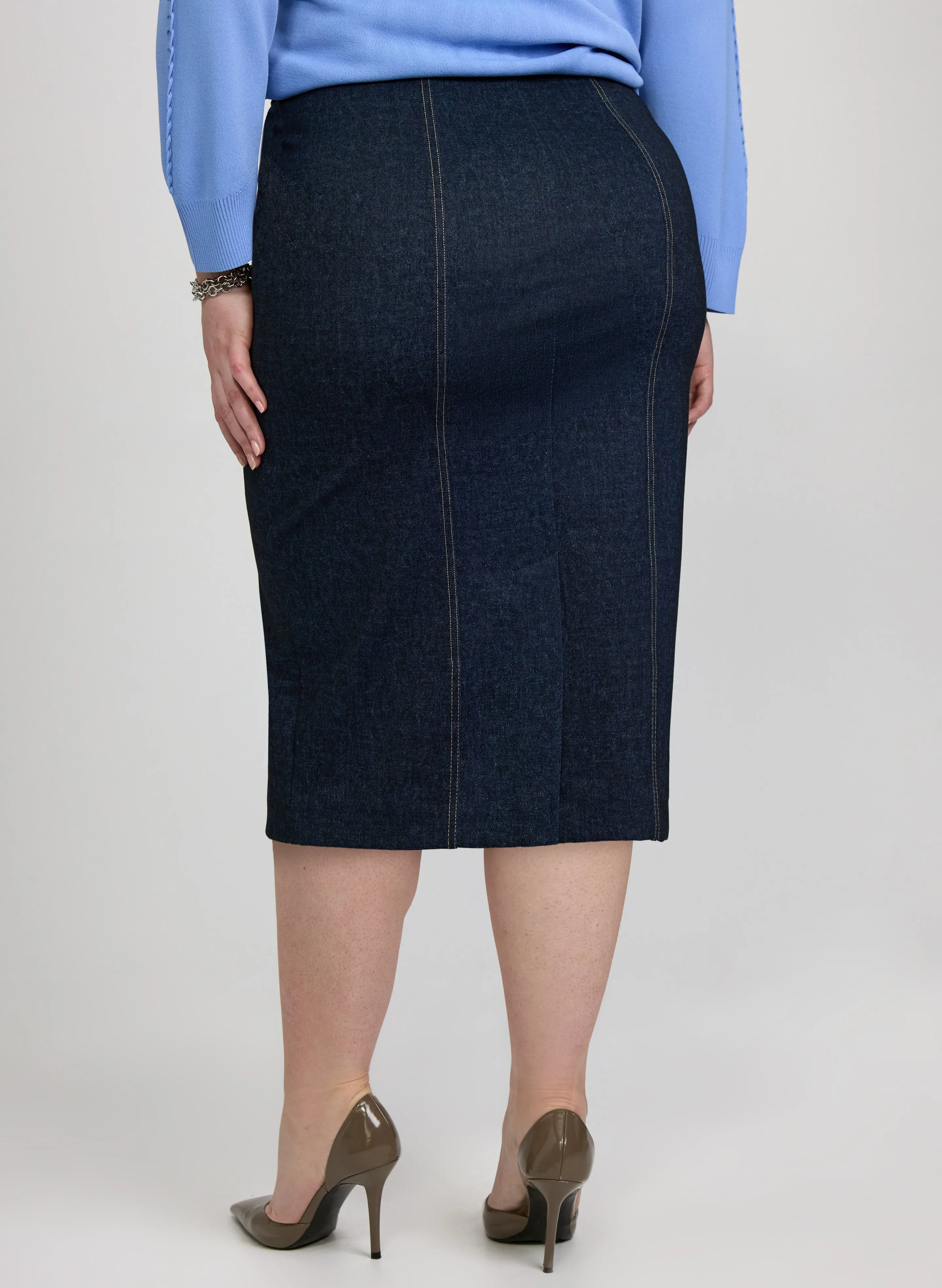 Contrast Seam Pencil Skirt sold by Laura product image thumbnail 3