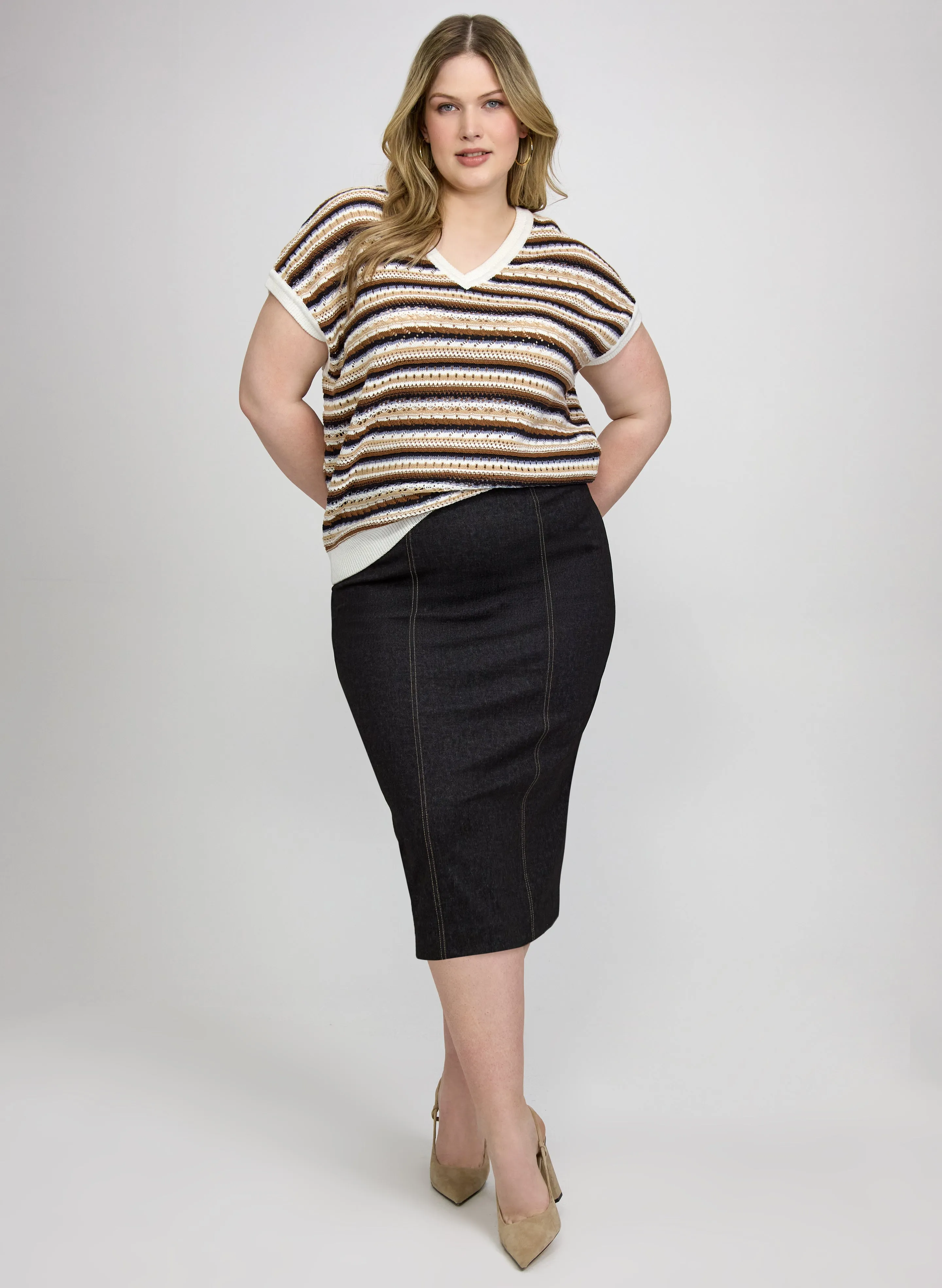 Contrast Seam Pencil Skirt sold by Laura product image thumbnail 4