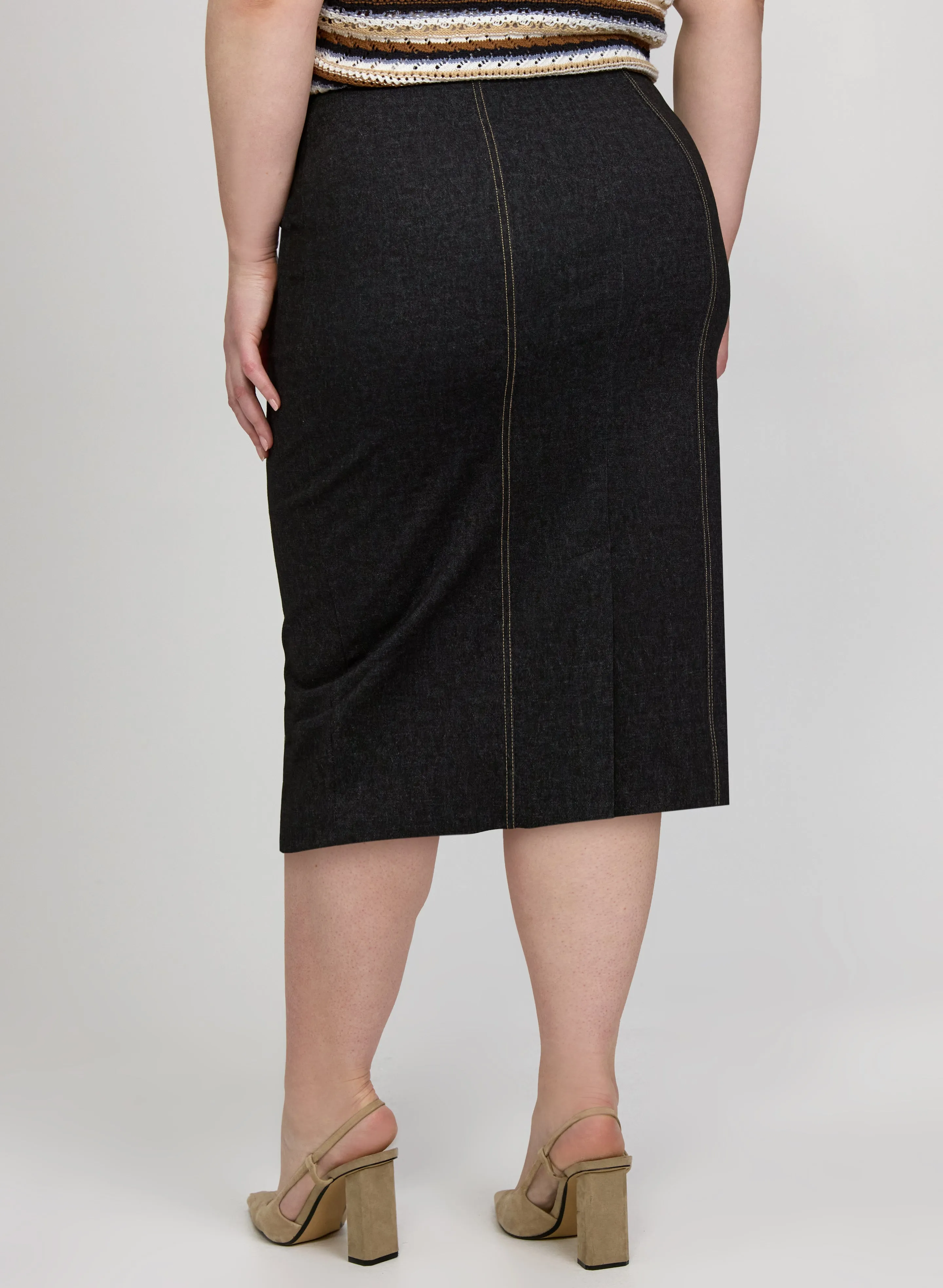 Contrast Seam Pencil Skirt sold by Laura product image thumbnail 3