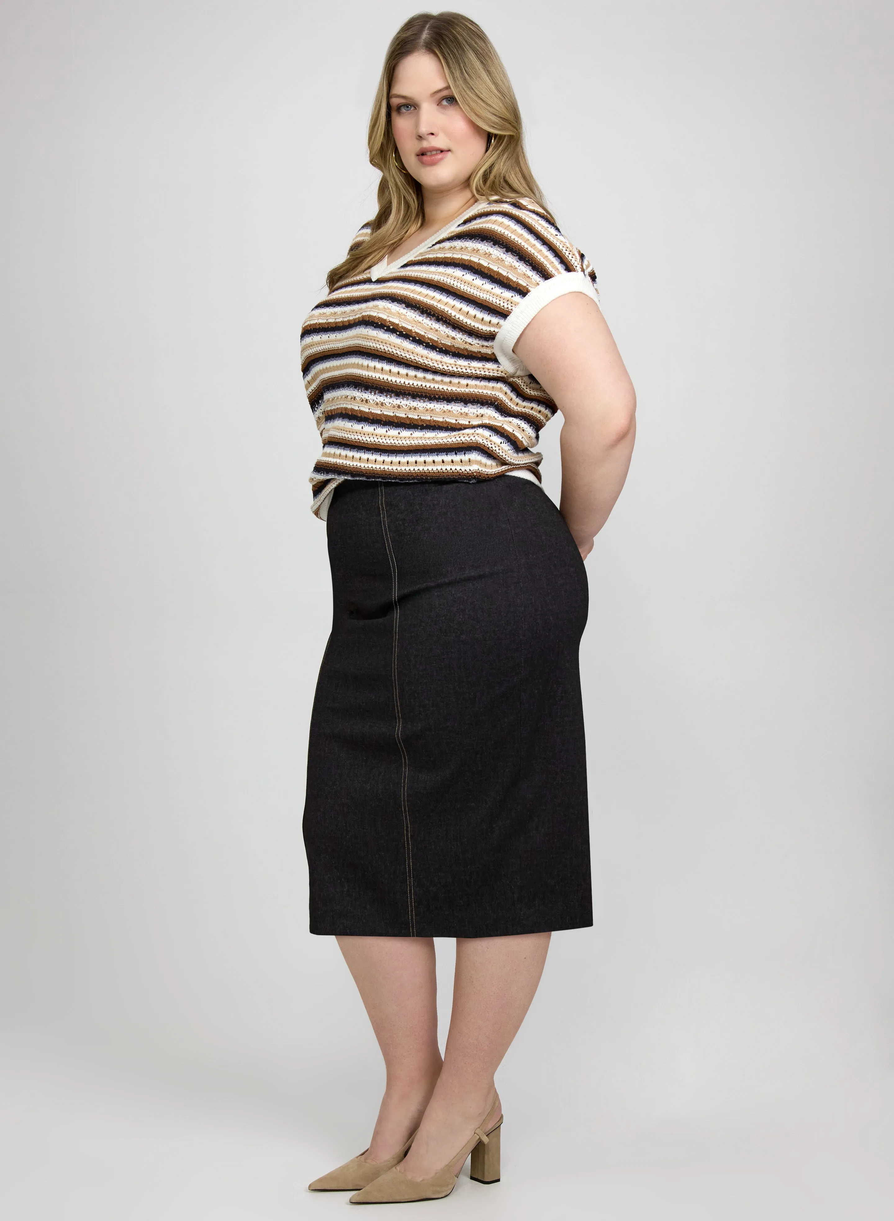 Contrast Seam Pencil Skirt sold by Laura product image thumbnail 2
