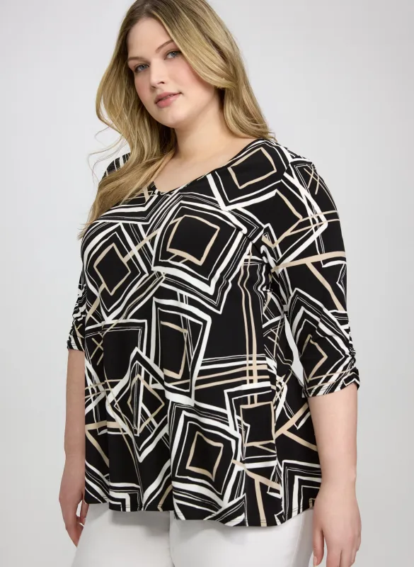 Geometric Jersey Top sold by Laura