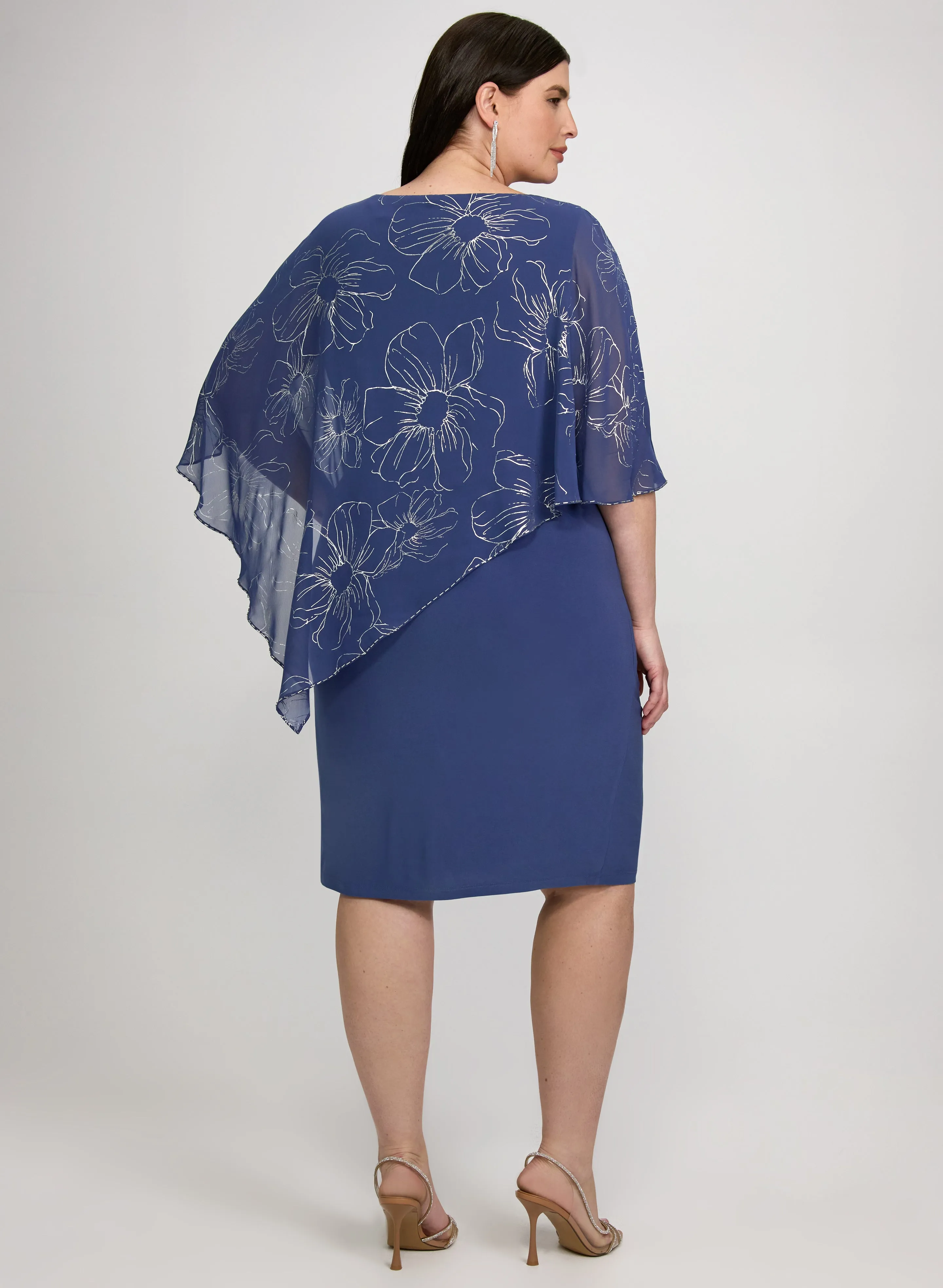 Metallic Floral Overlay Dress sold by Laura product image thumbnail 3