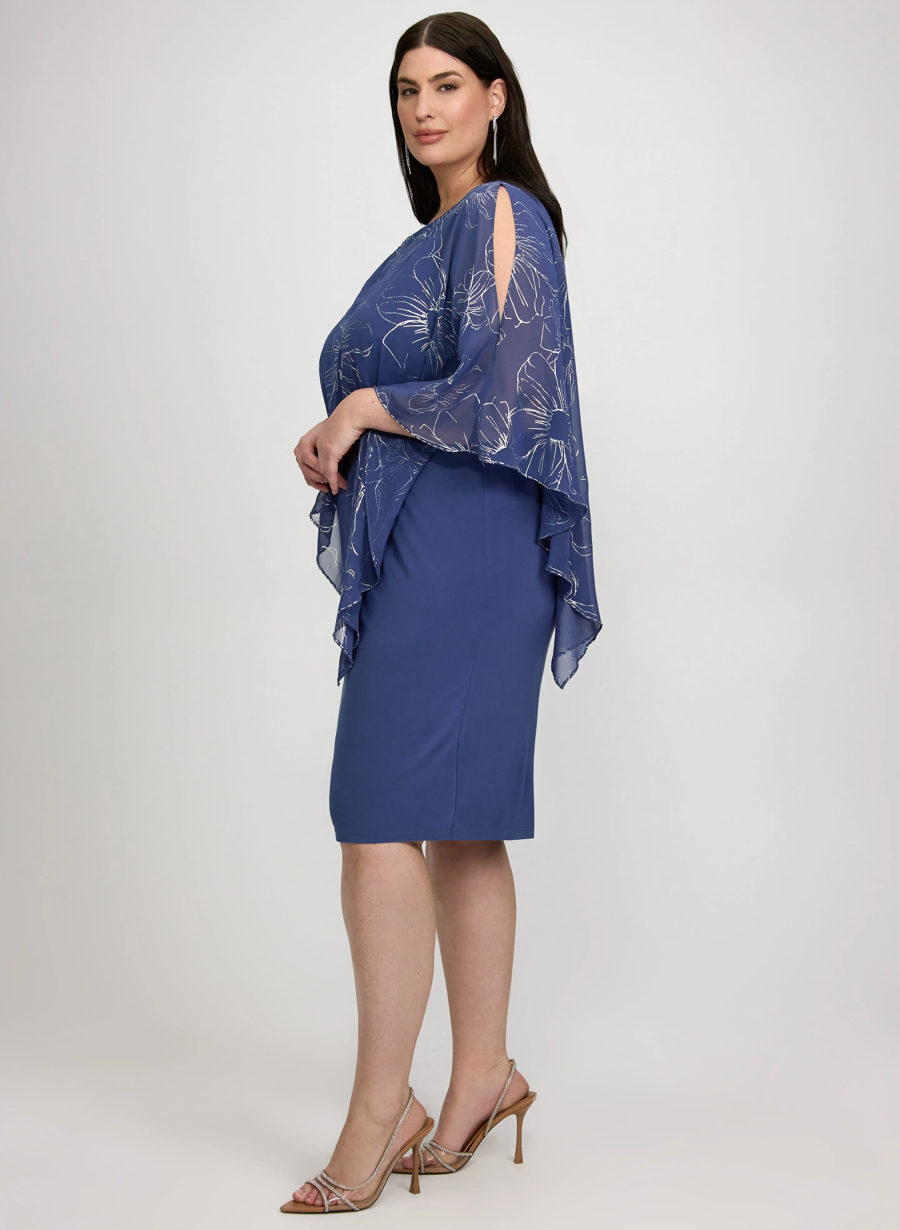 Metallic Floral Overlay Dress sold by Laura product image thumbnail 2