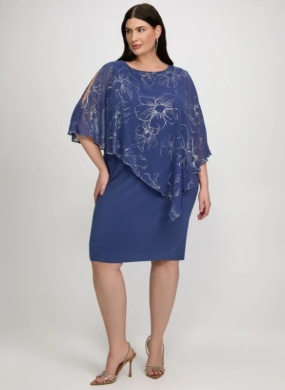 Metallic Floral Overlay Dress sold by Laura