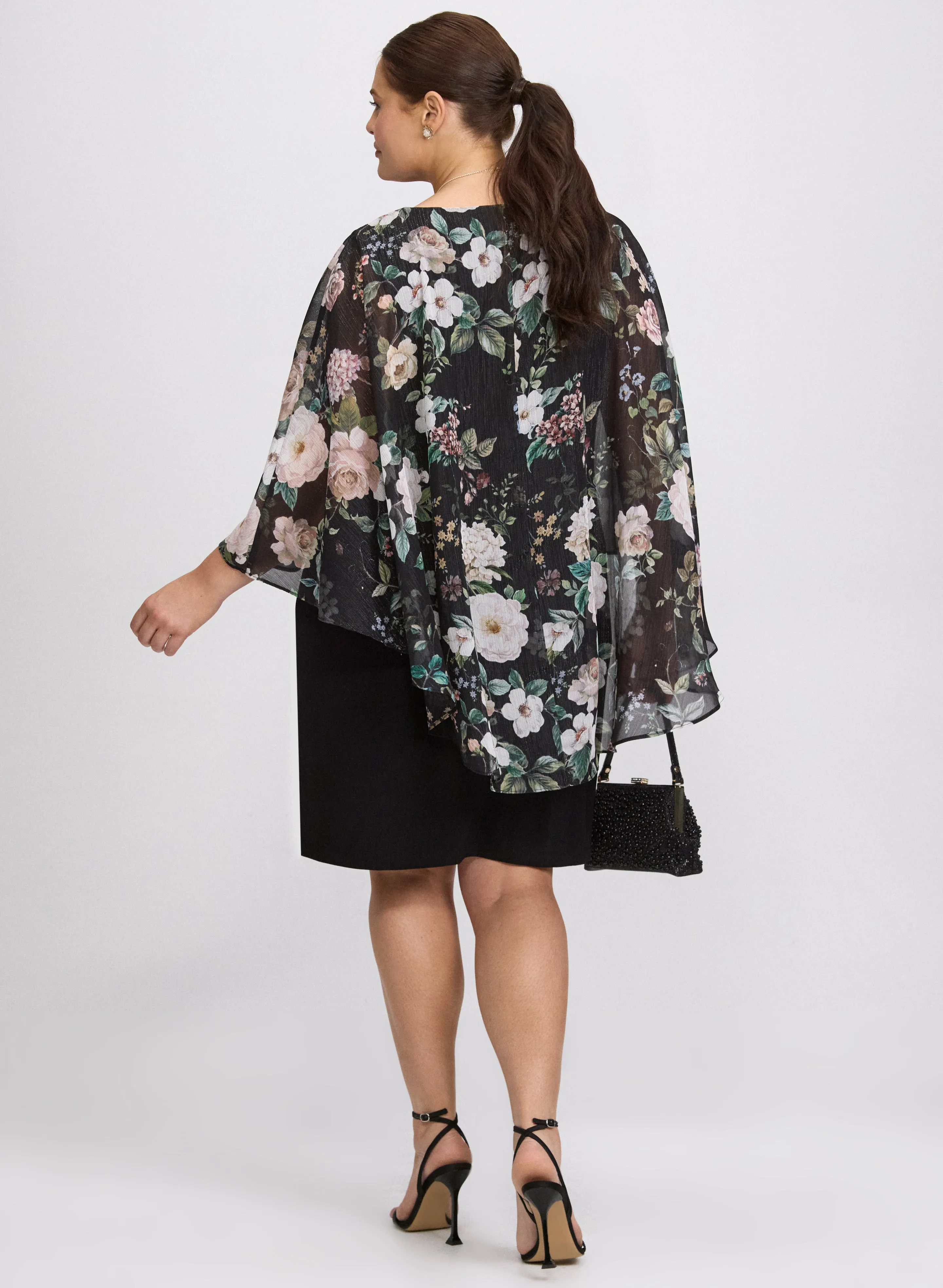 Floral Capelet Overlay Dress sold by Laura product image thumbnail 3