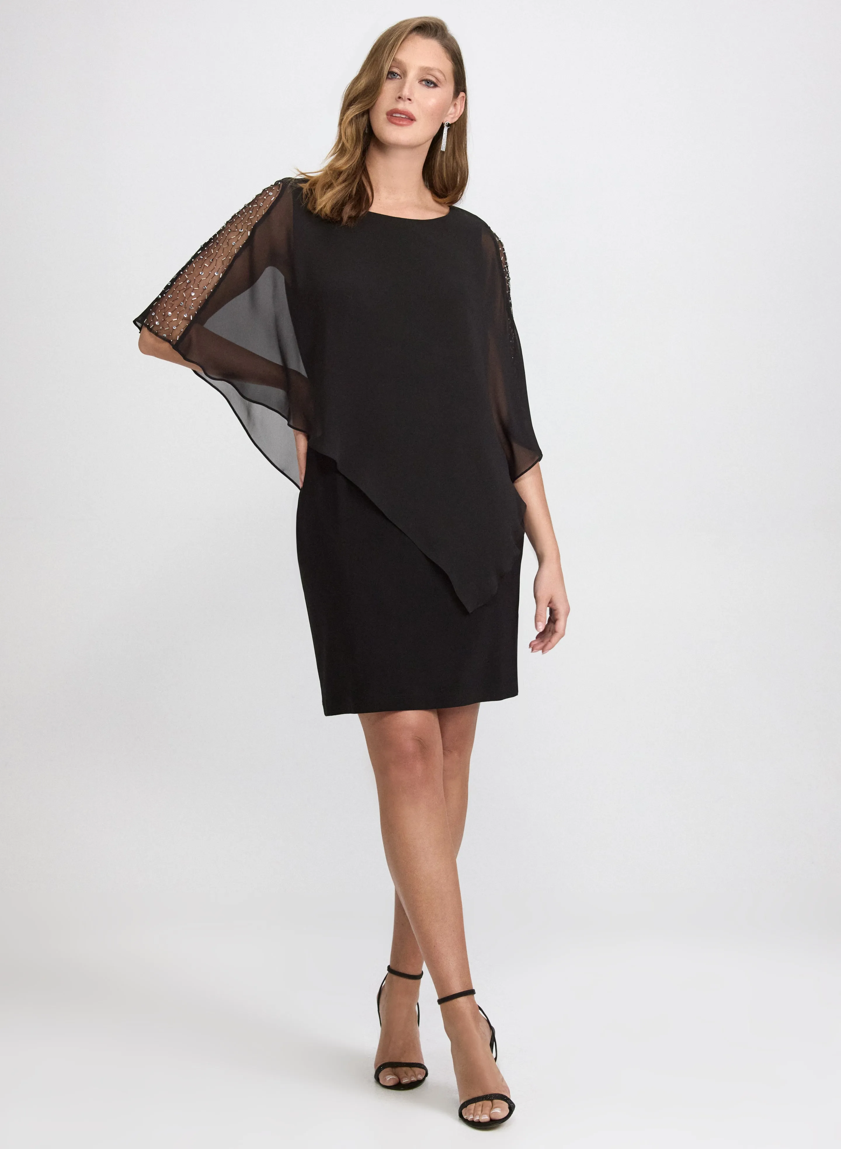 Beaded Capelet Overlay Dress sold by Laura