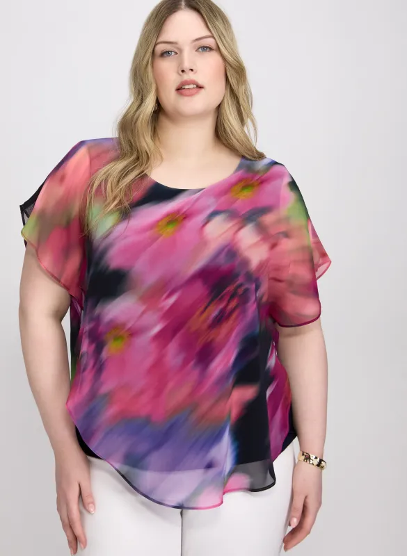Joseph Ribkoff - Blurred Floral Print Blouse made by Laura