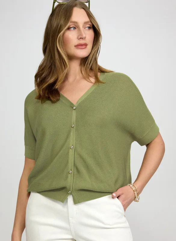 Short Sleeve Button Cardigan made by Laura