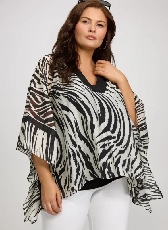 Joseph Ribkoff - Animal Chiffon Blouse made by Laura
