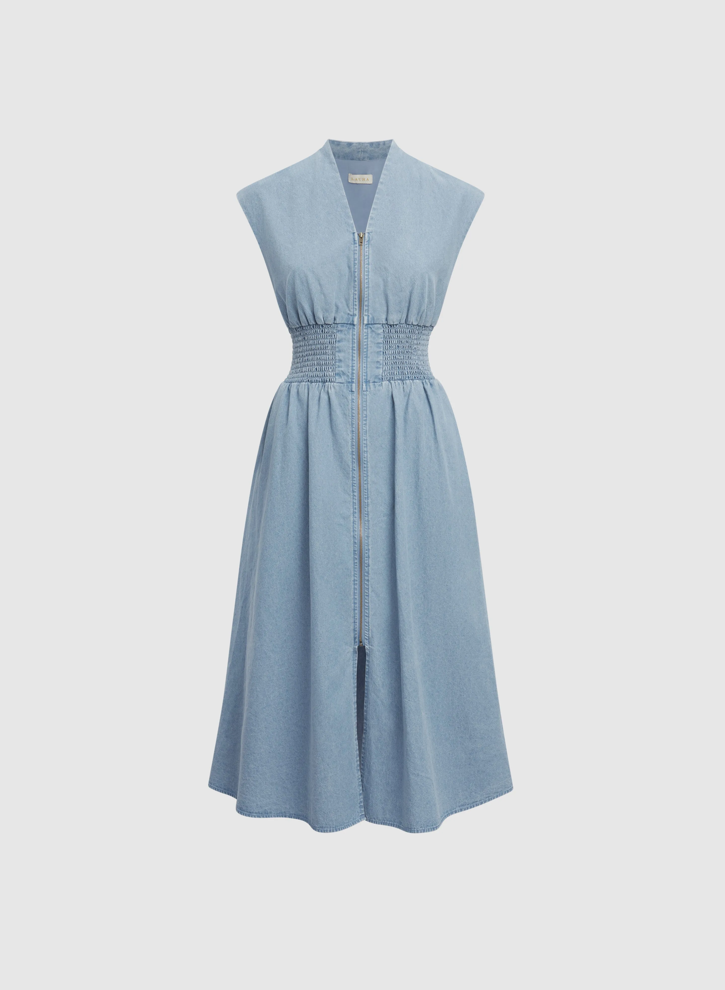 Cotton Zip-Front Dress sold by Laura product image thumbnail 5