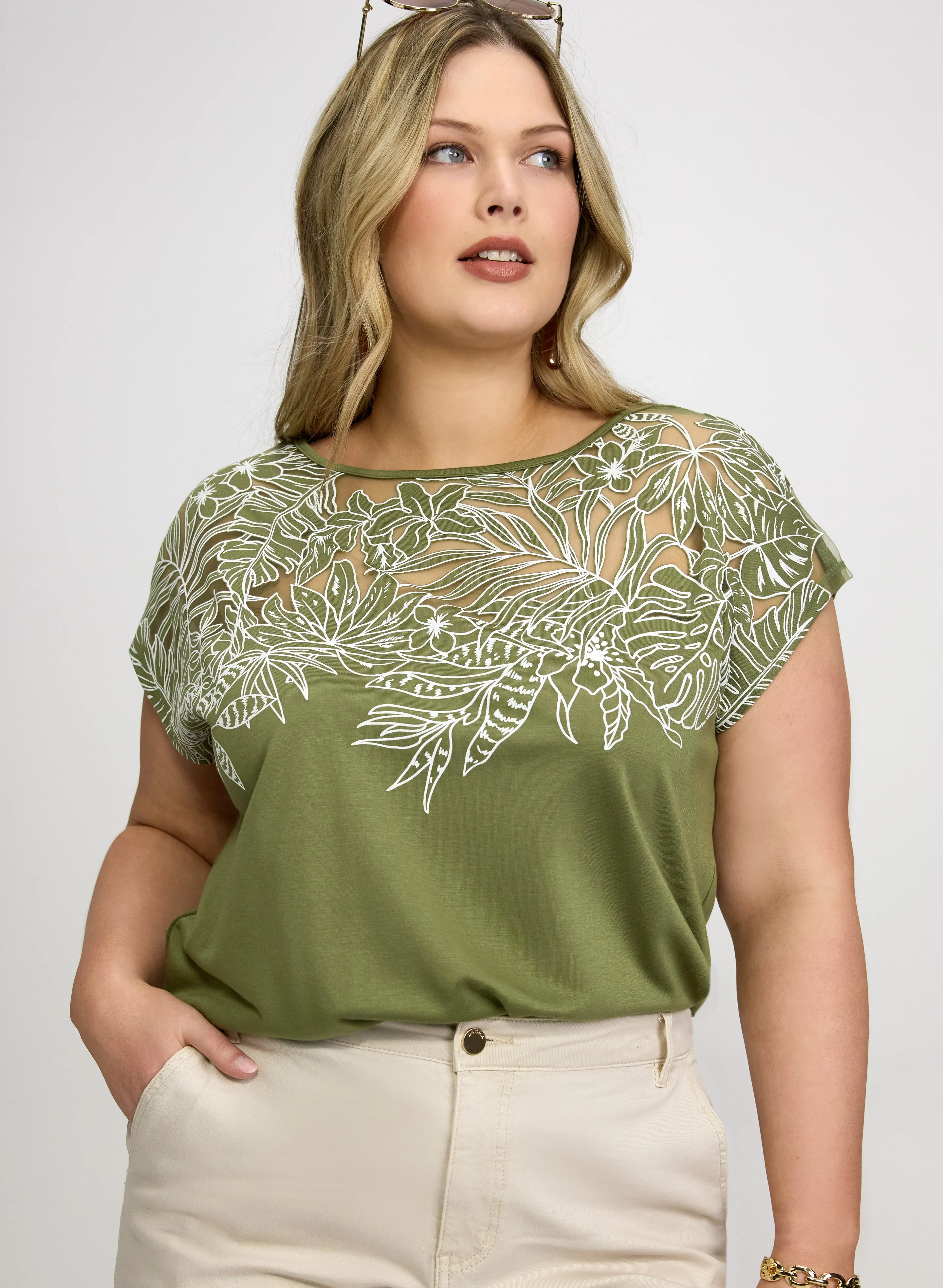 Palm Leaf Applique T-Shirt sold by Laura