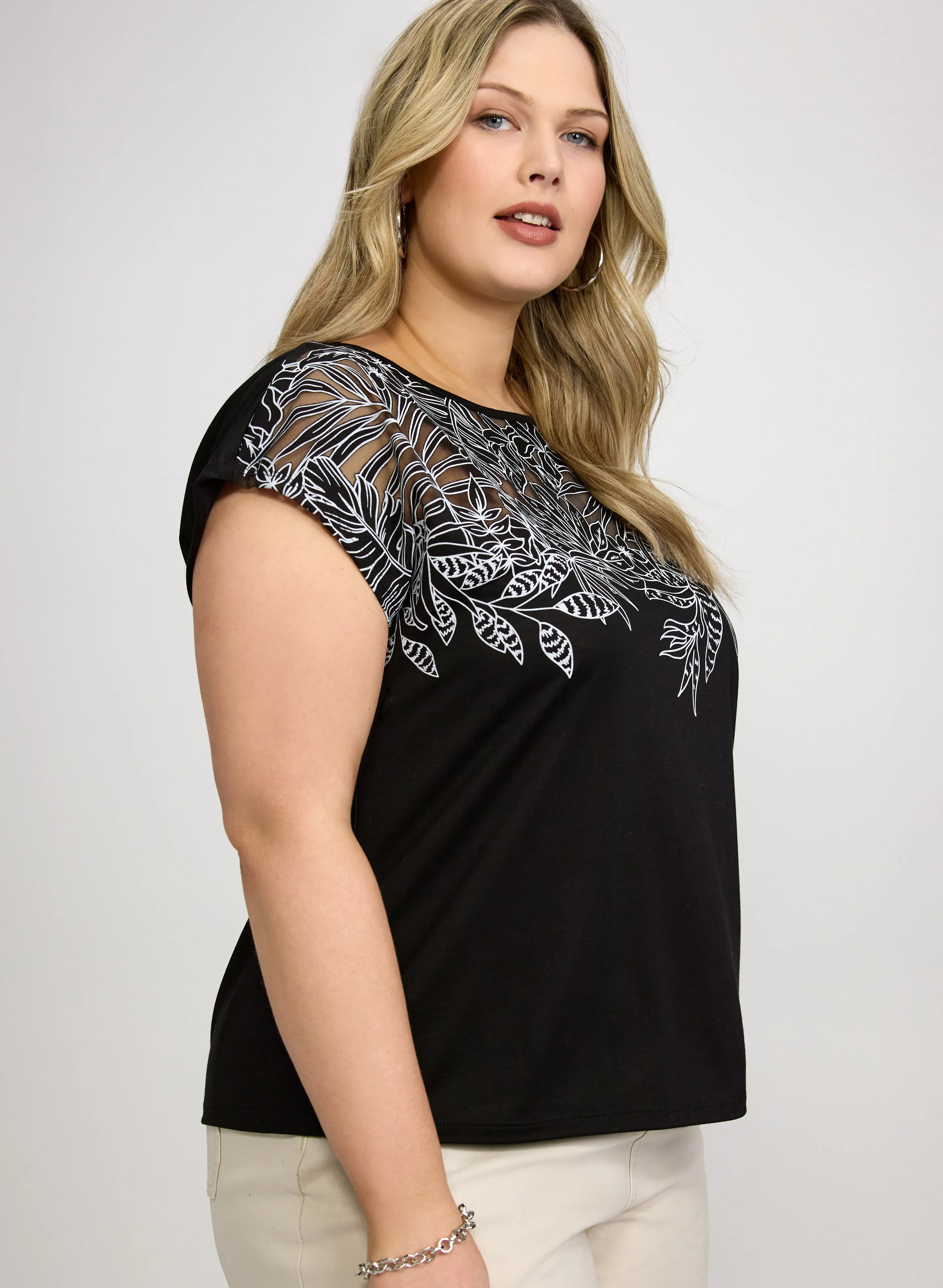 Palm Leaf Applique T-Shirt sold by Laura product image thumbnail 2