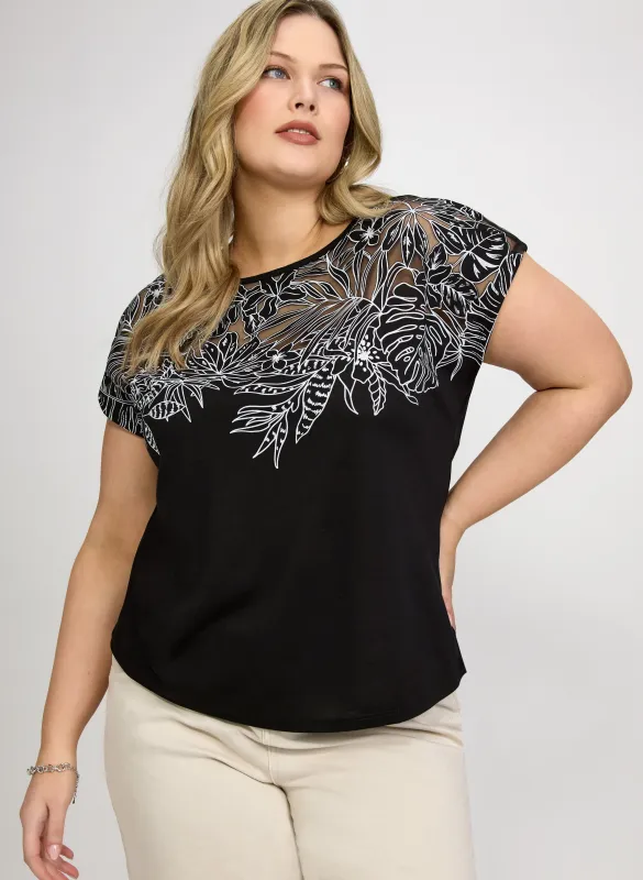 Palm Leaf Applique T-Shirt made by Laura