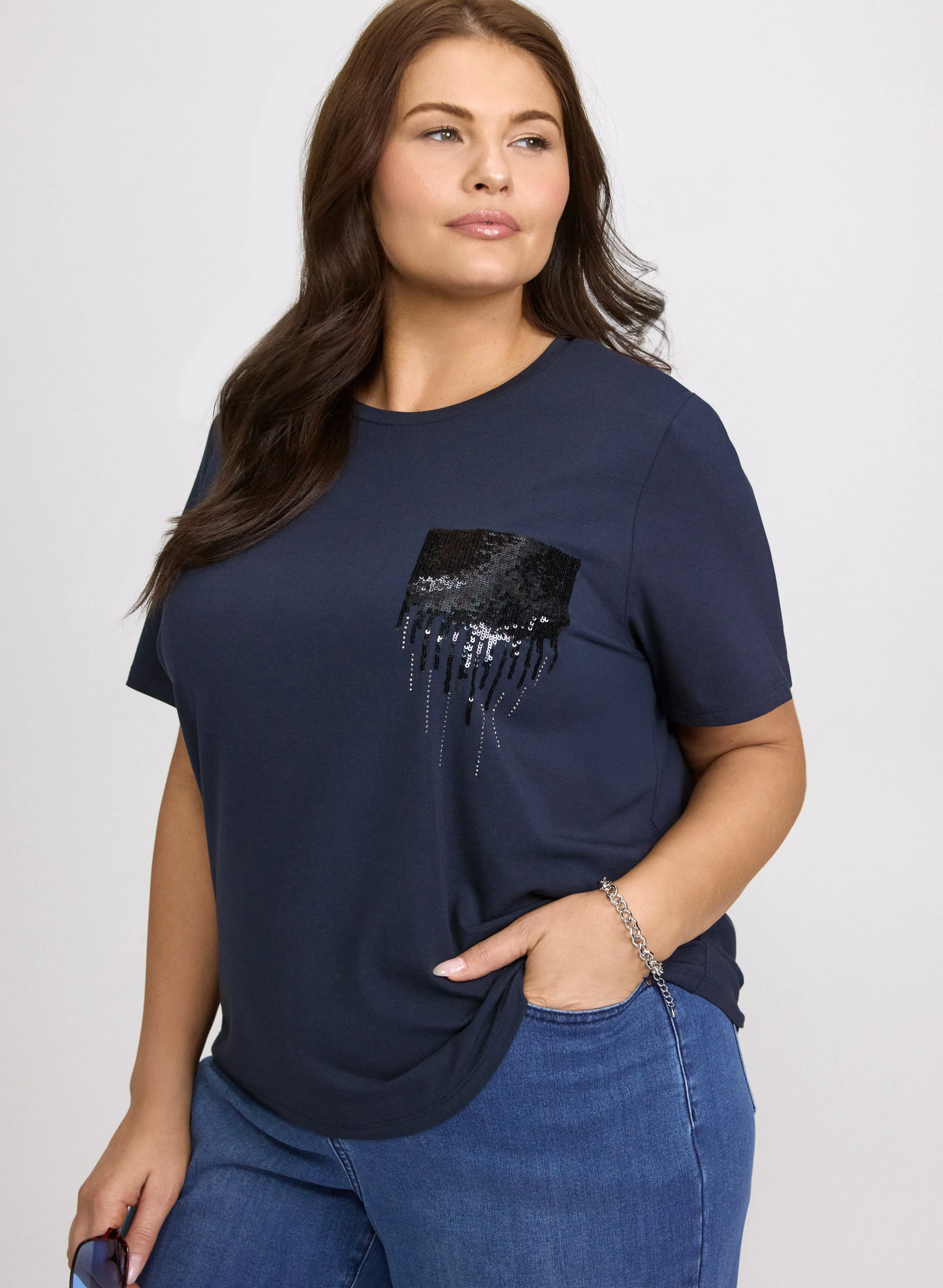 Sequin Pocket T-Shirt sold by Laura product image thumbnail 5