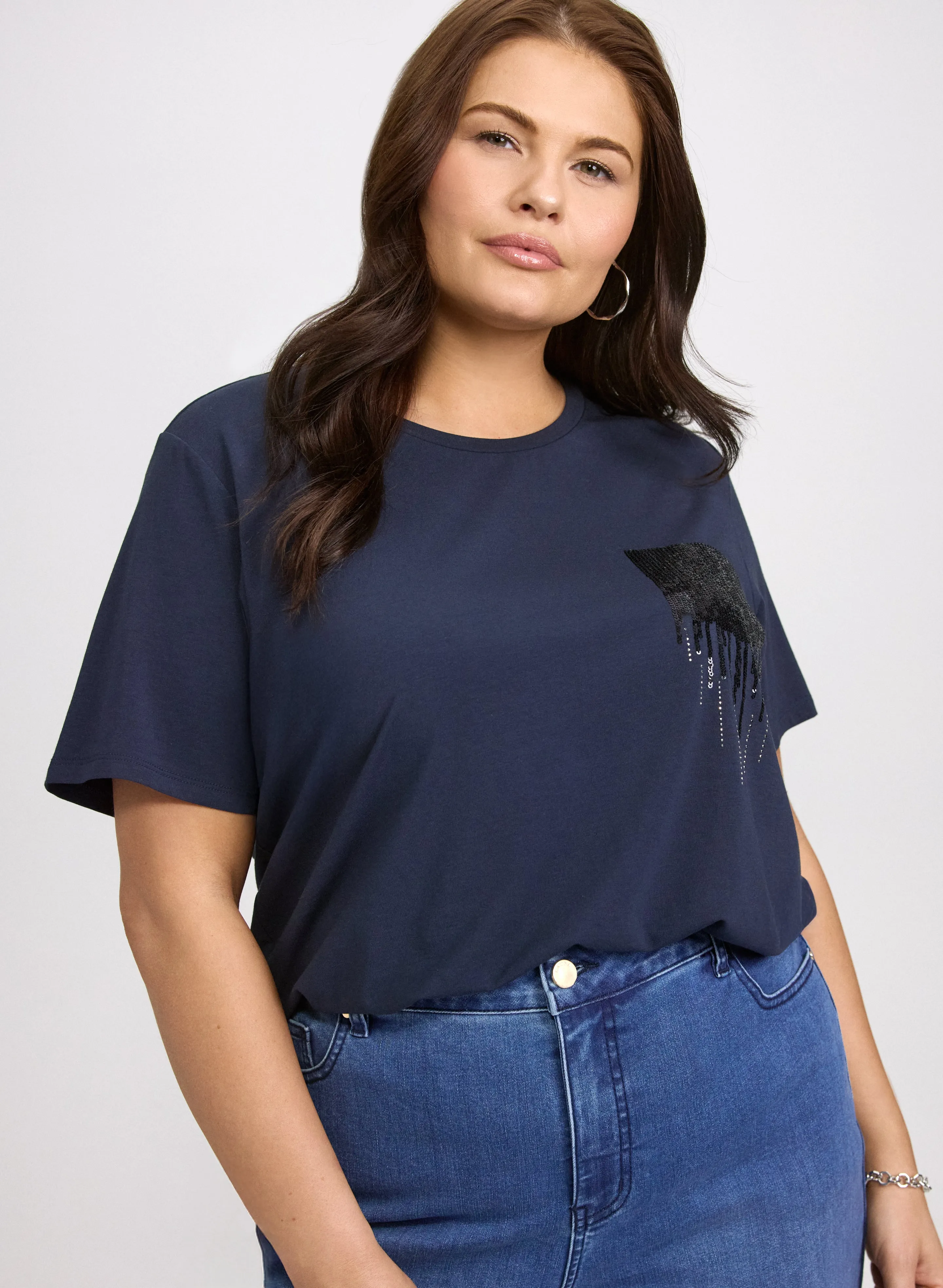 Sequin Pocket T-Shirt sold by Laura