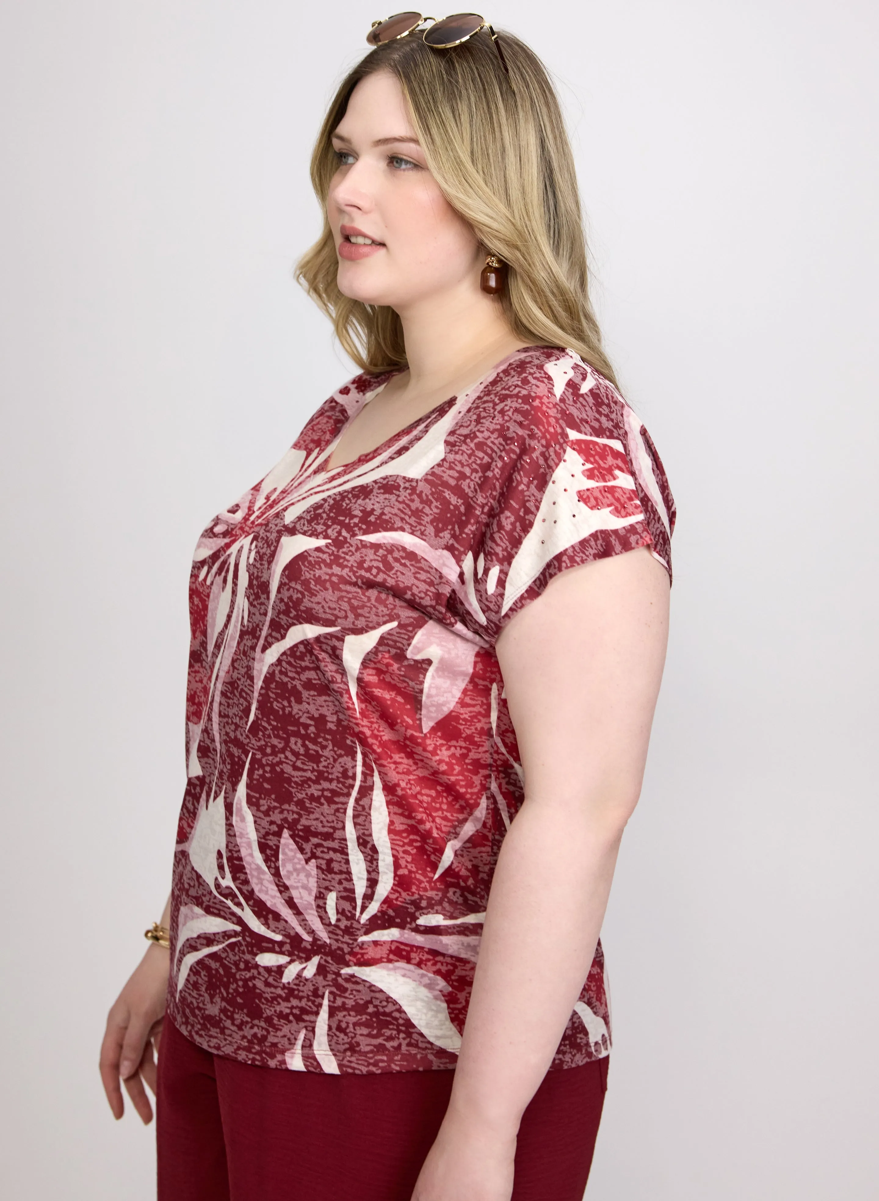 Floral Cap Sleeve T-Shirt sold by Laura product image thumbnail 5