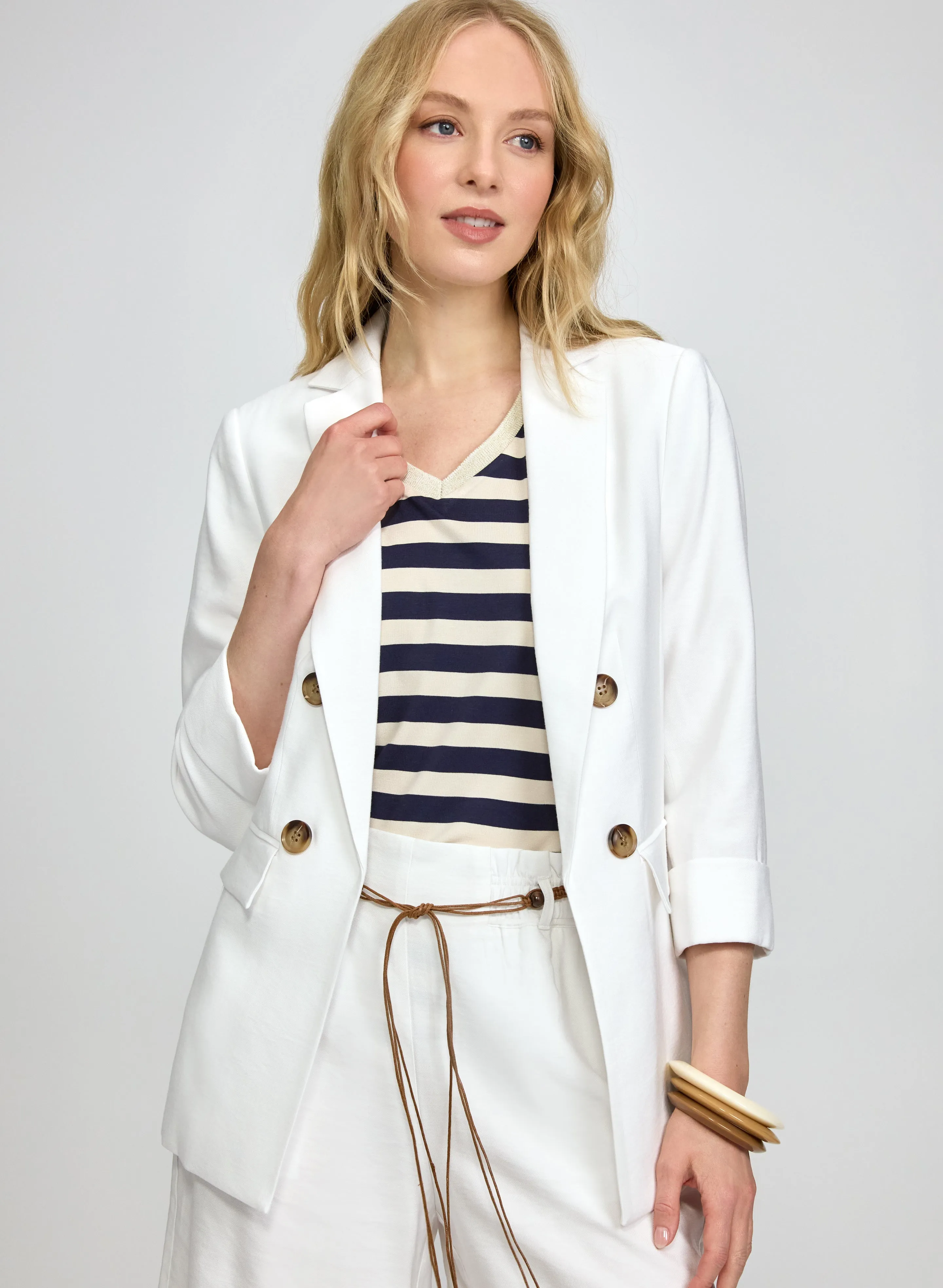 Lace-Up Back Blazer sold by Laura