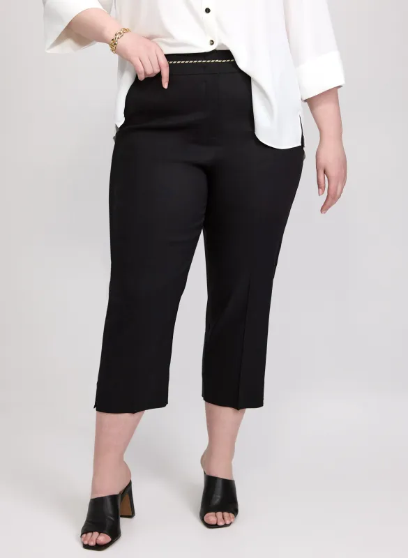 Linen-Blend Straight-Leg Capris made by Laura