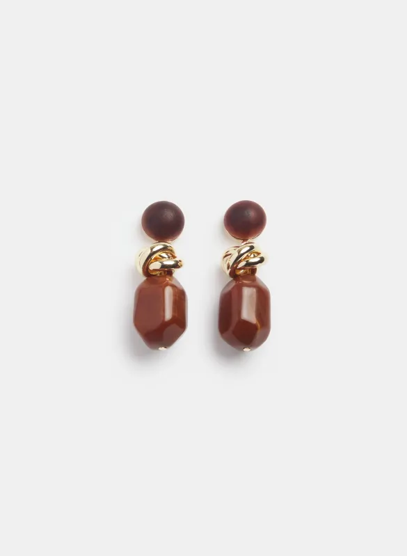 Wood Bead Earrings made by Laura