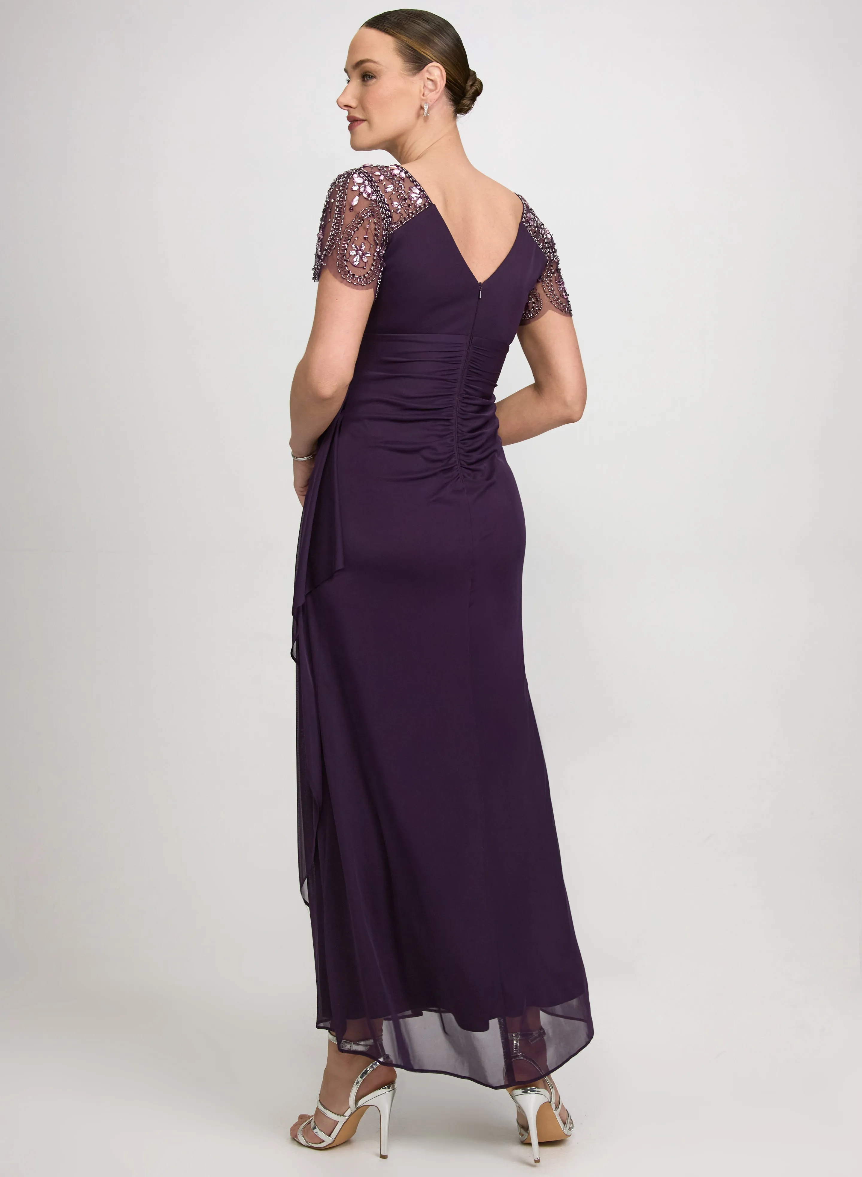 Beaded Flutter Sleeve Dress sold by Laura product image thumbnail 4