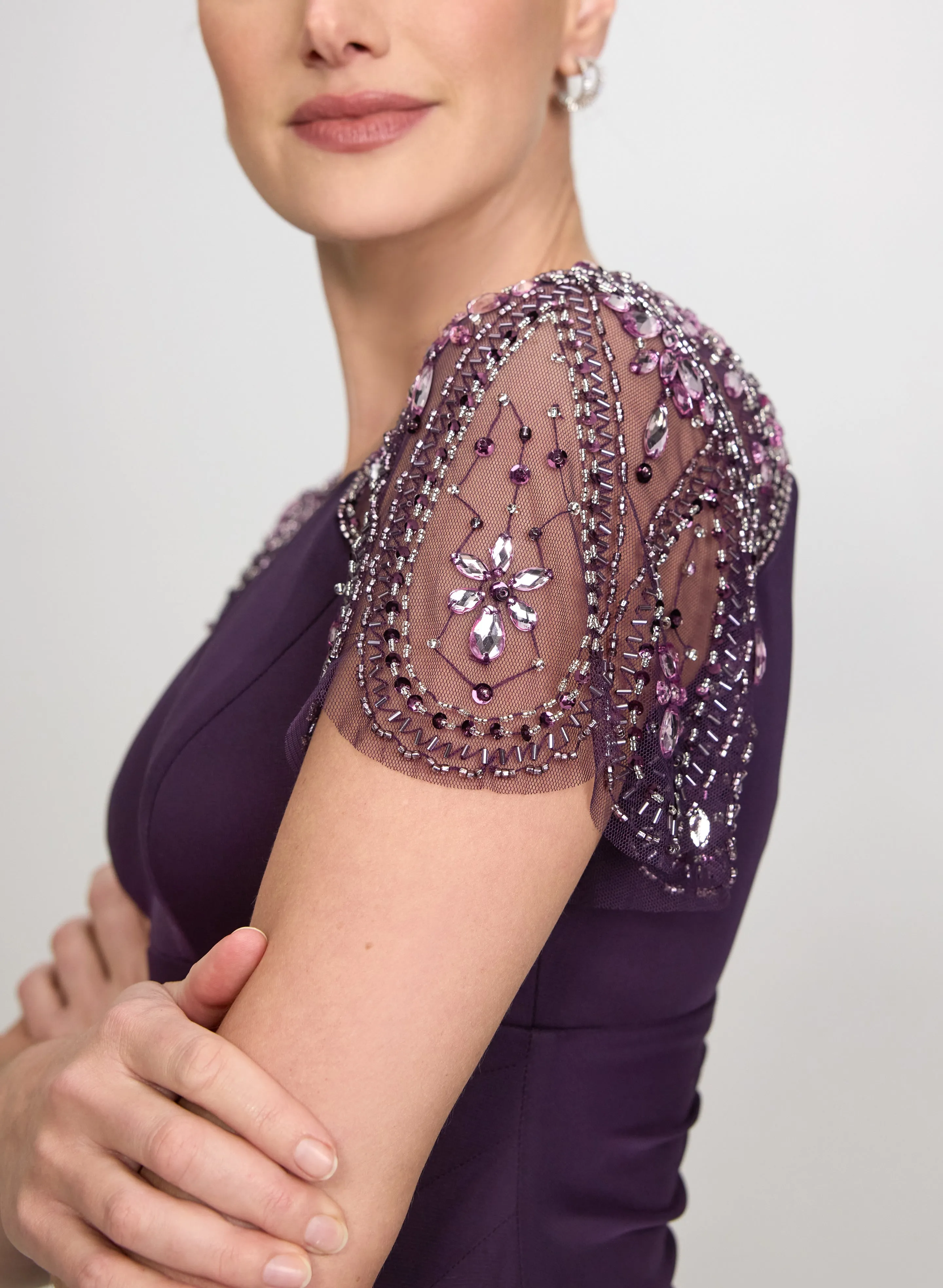 Beaded Flutter Sleeve Dress sold by Laura product image thumbnail 3