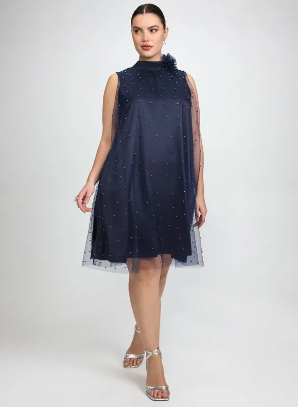Tonal Pearl Embellished Dress made by Laura