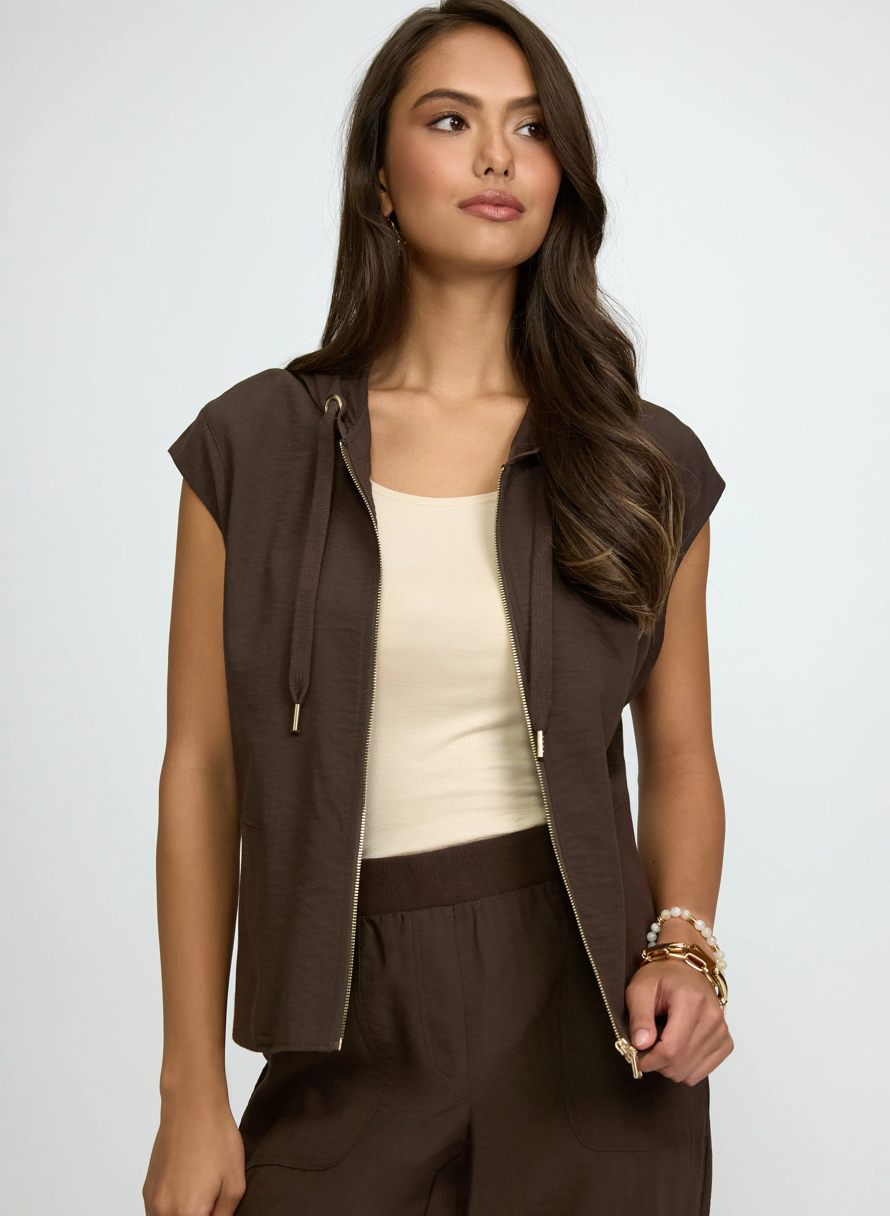 Zip Front Hooded Top sold by Laura
