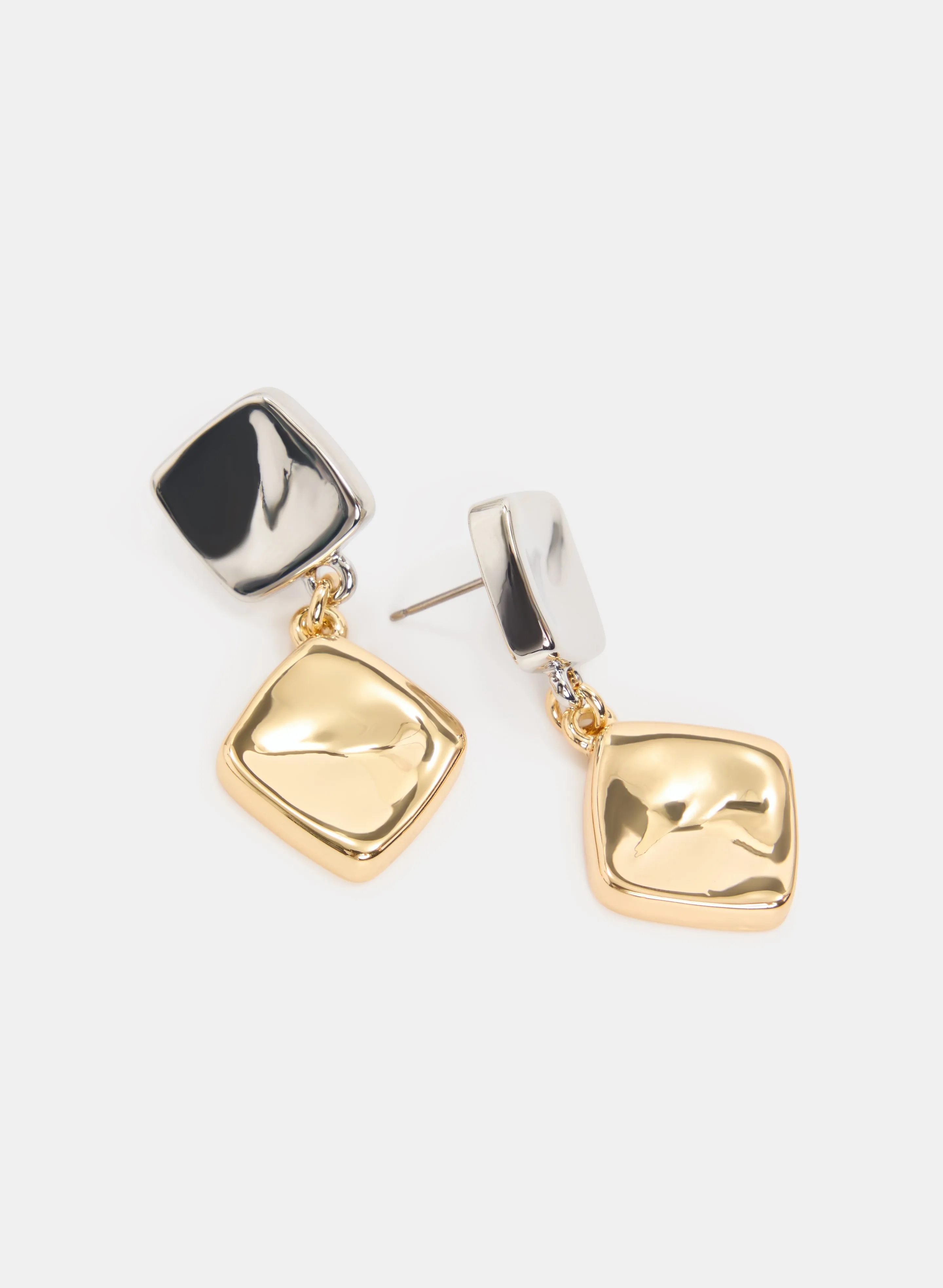 2-Tone Square Drop Earrings sold by Laura product image thumbnail 3