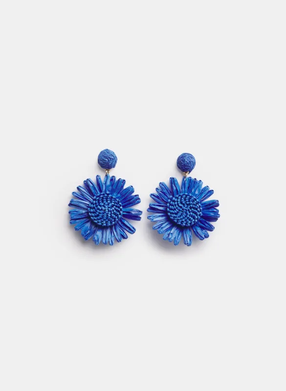 Raffia Flower Earrings made by Laura