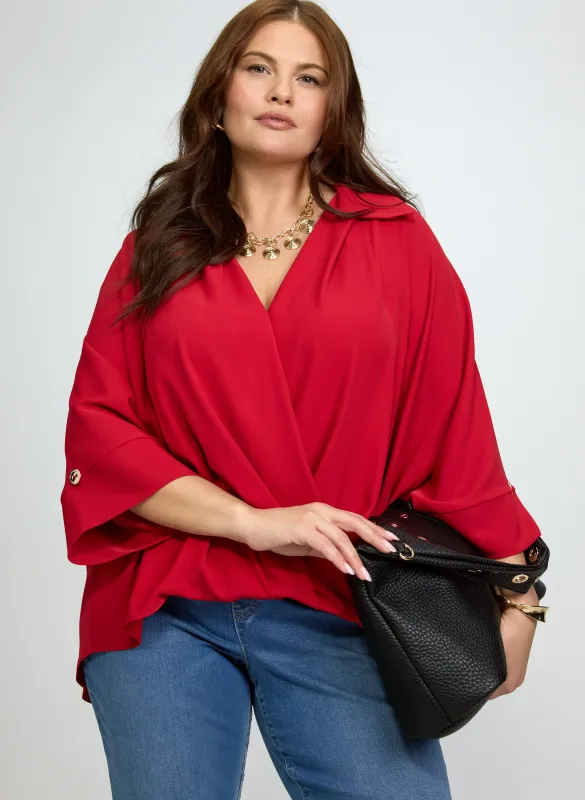 Joseph Ribkoff - Wrap Shirt Collar Blouse made by Laura