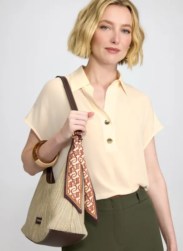 Crepe Polo Blouse made by Laura