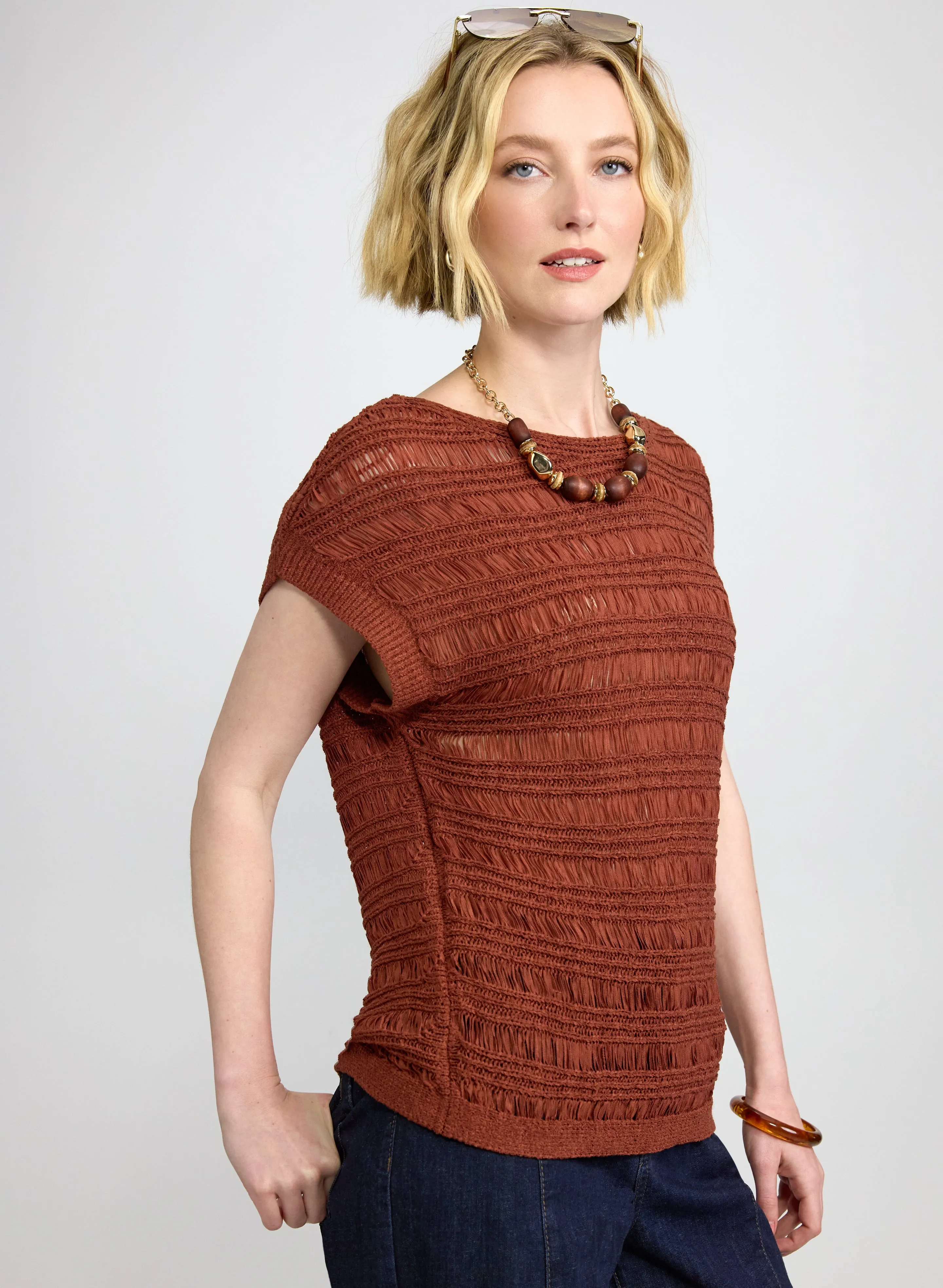 Boat Neck Short Sleeve Knit sold by Laura product image thumbnail 4