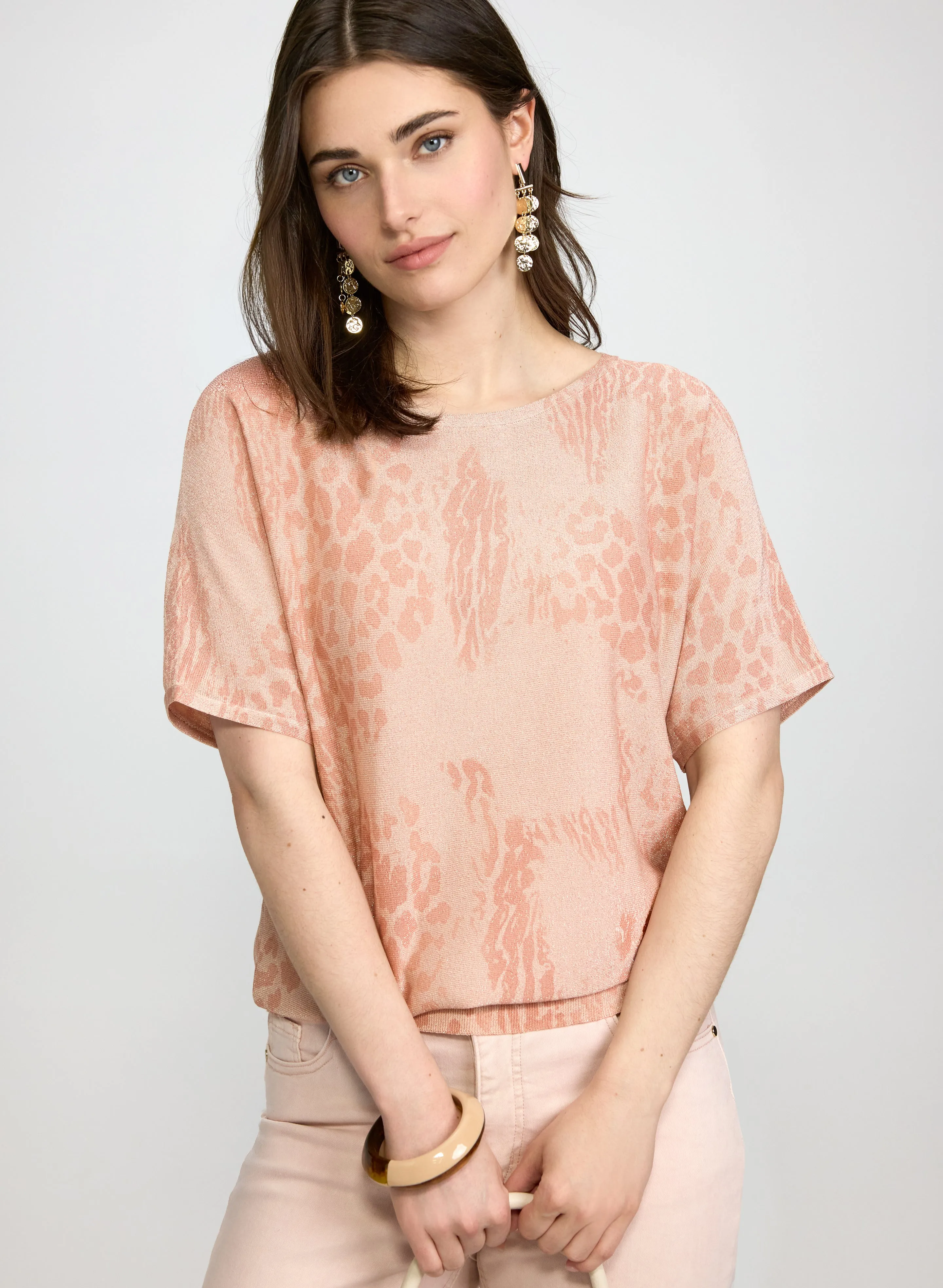 Mixed Animal Print Pullover sold by Laura