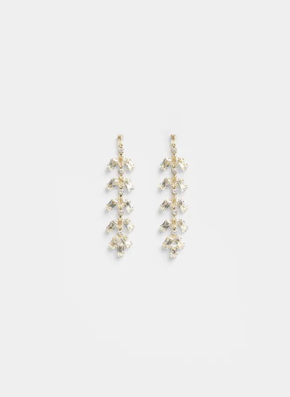 Linear Cubic Zirconia Earrings made by Laura