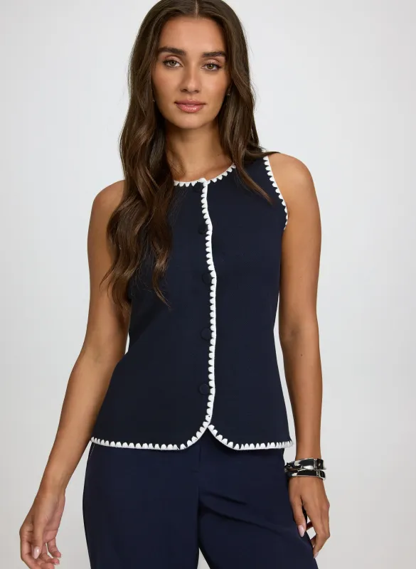 Sleeveless Button-Down Knit made by Laura