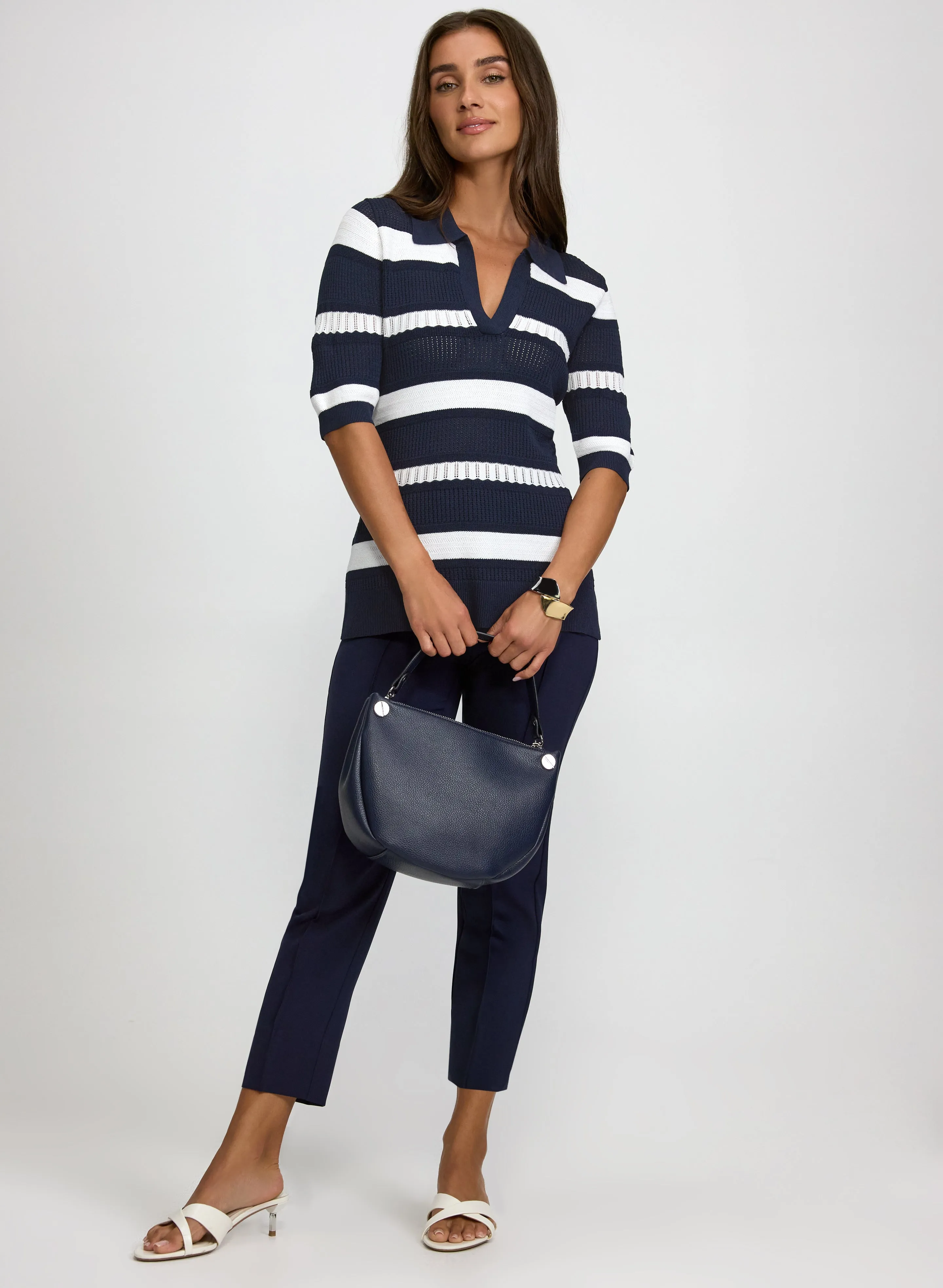 Polo Collar Stripe Pullover sold by Laura product image thumbnail 3