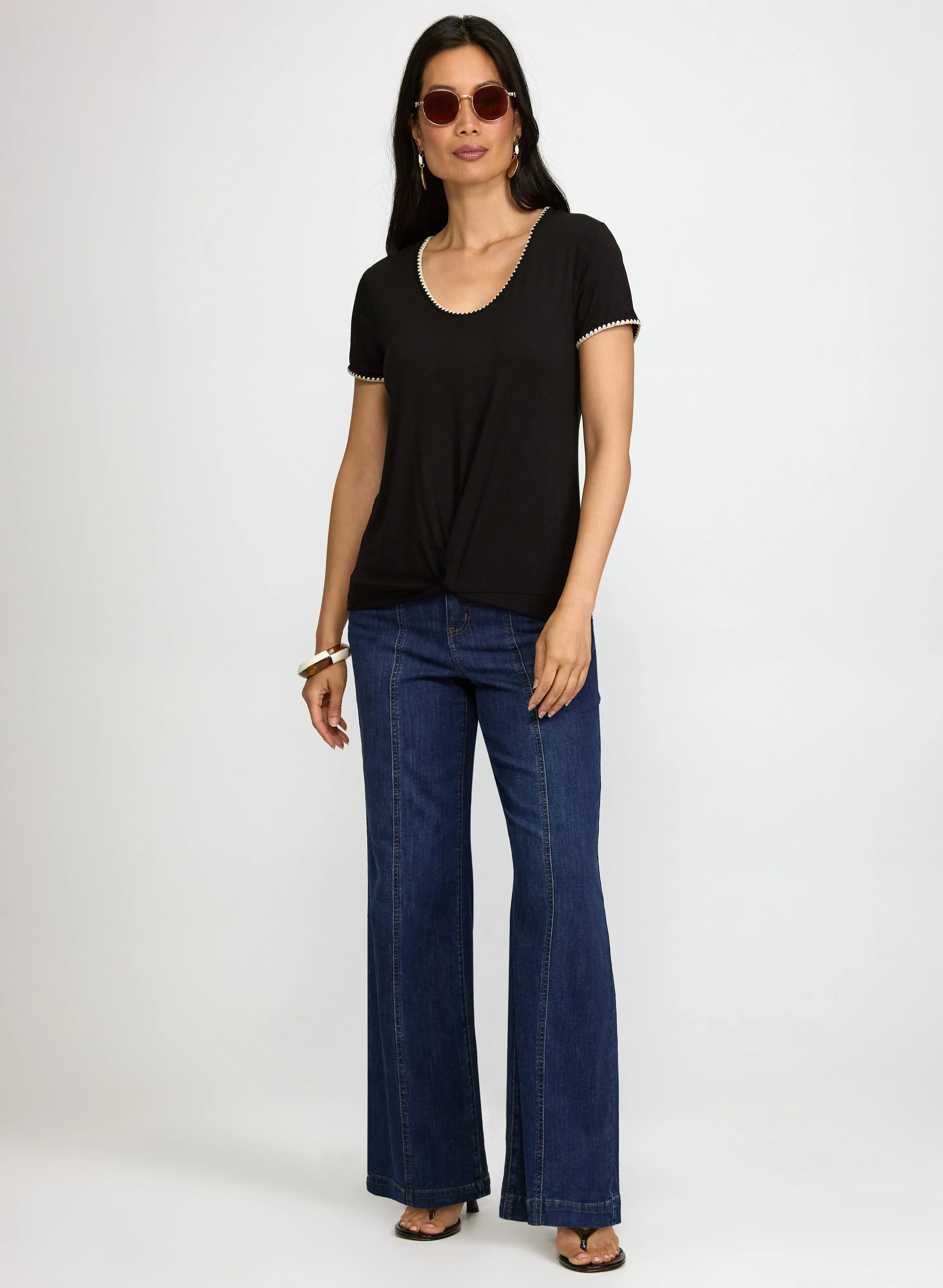Stitch Trim Scoop Neck T-Shirt sold by Laura product image thumbnail 3