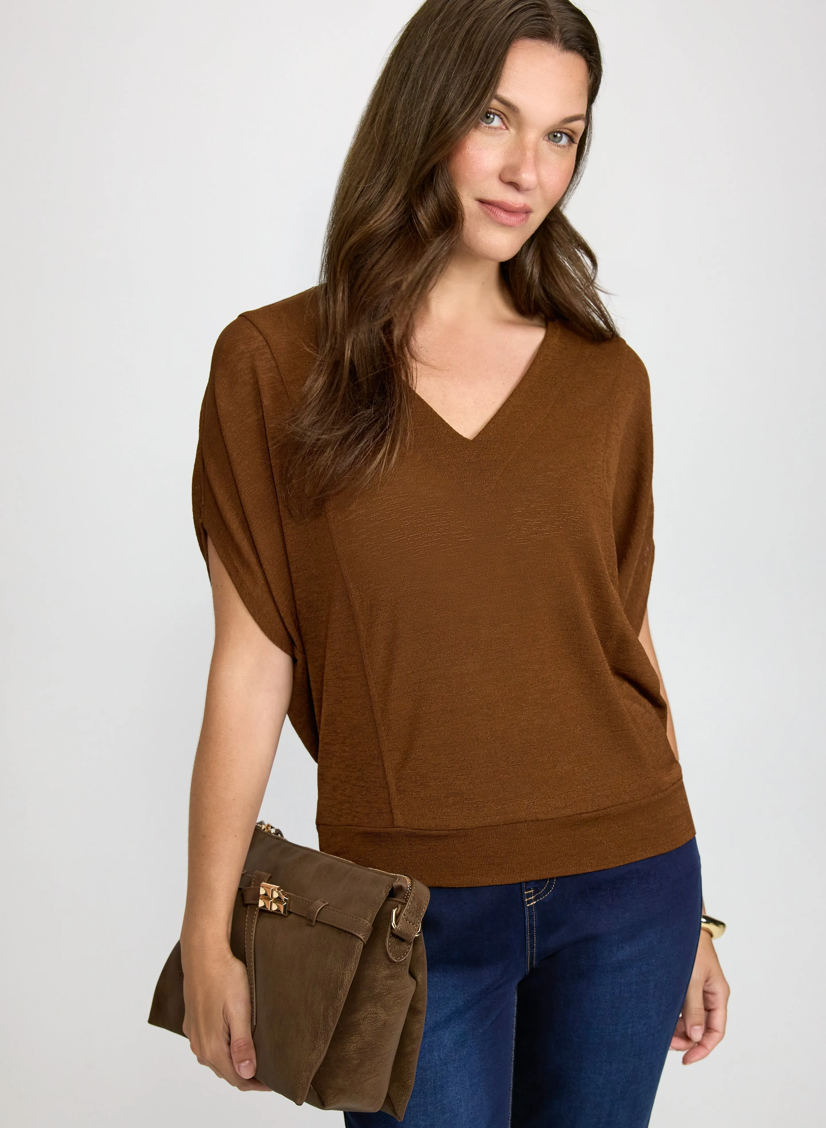 V-Neck Short Sleeve Top sold by Laura