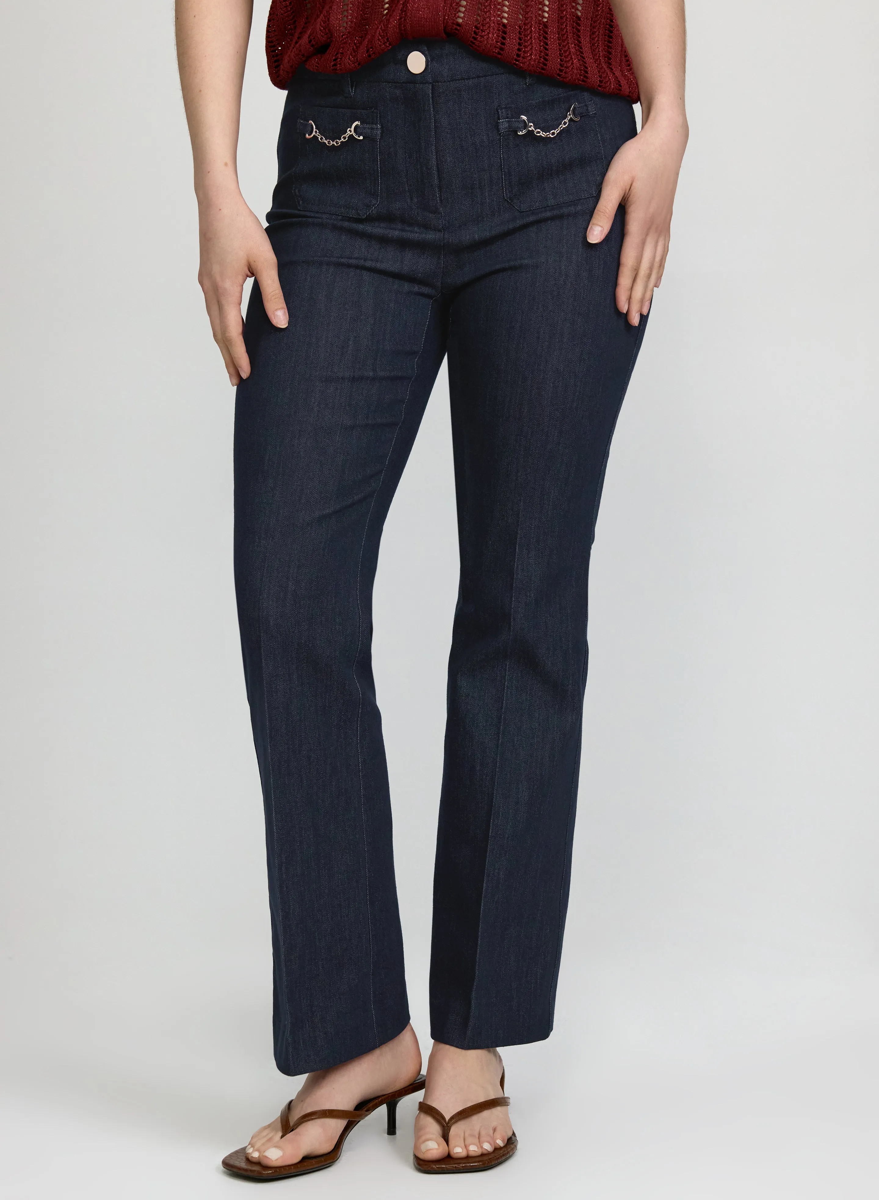 Chain Detail Denim Pants sold by Laura