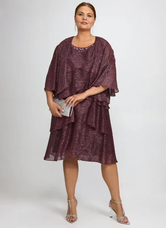 Metallic Dress & Jacket Set made by Laura