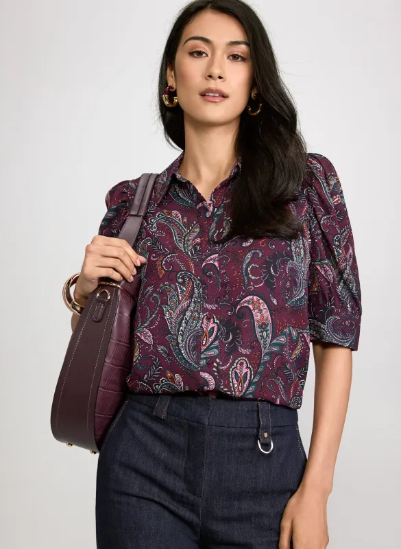 Paisley Elbow Sleeve Blouse made by Laura