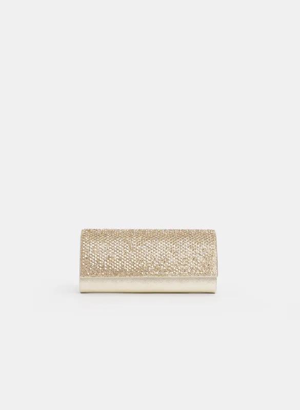 Crystal & Metallic Clutch made by Laura